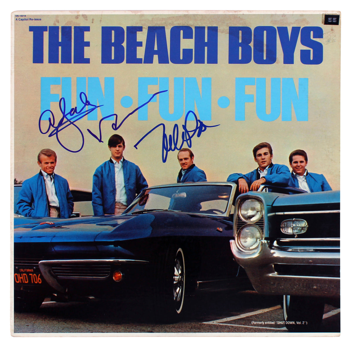 The Beach Boys (3) Wilson, Love & Jardine Signed Album Cover BAS #AB77814