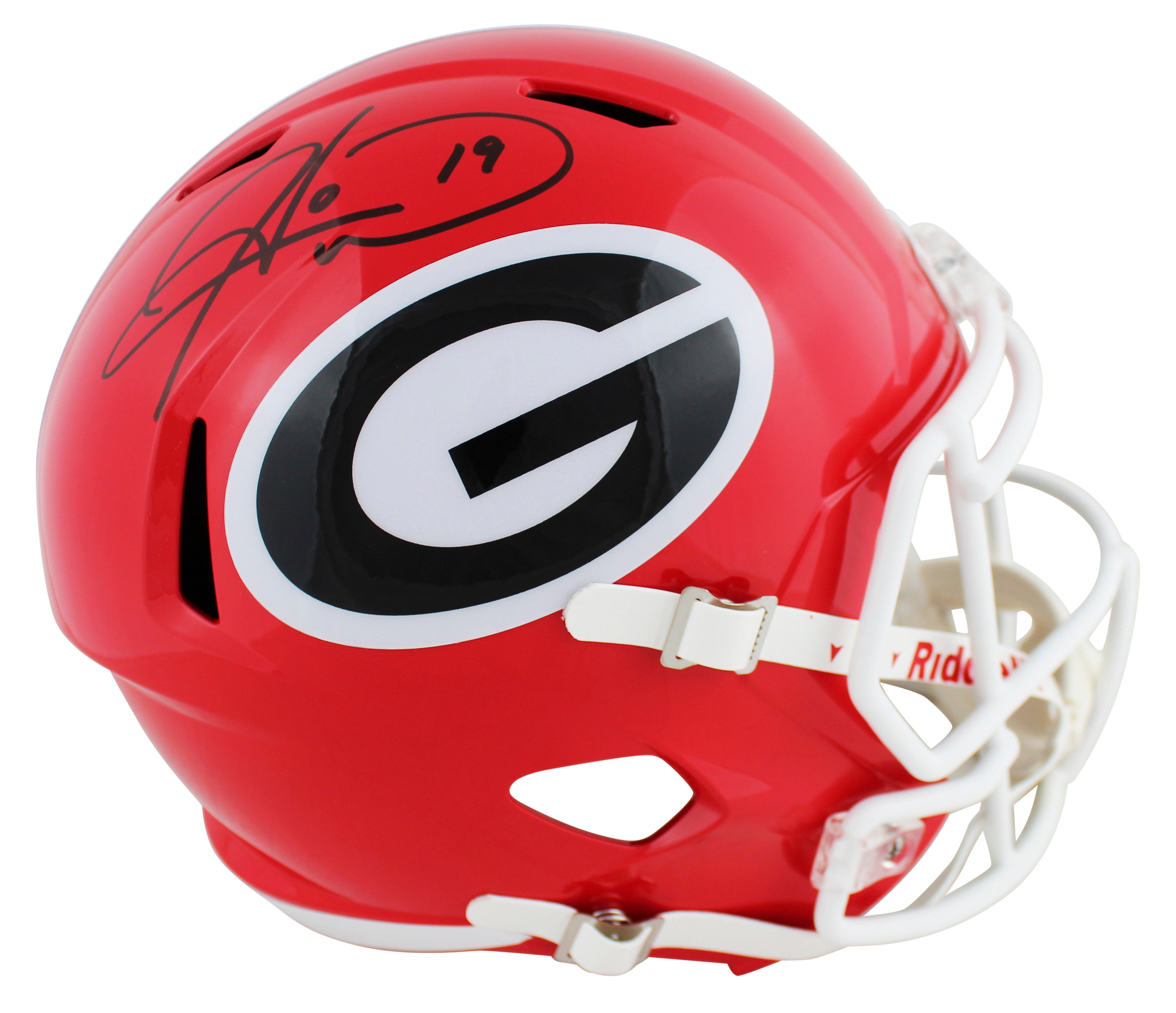 Georgia Hines Ward Authentic Signed Full Size Speed Rep Helmet BAS Witnessed