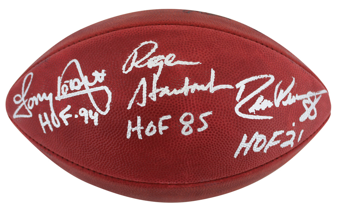 Cowboys (3) Staubach, Dorsett & Pearson Signed SB XII Duke Nfl Football BAS Wit