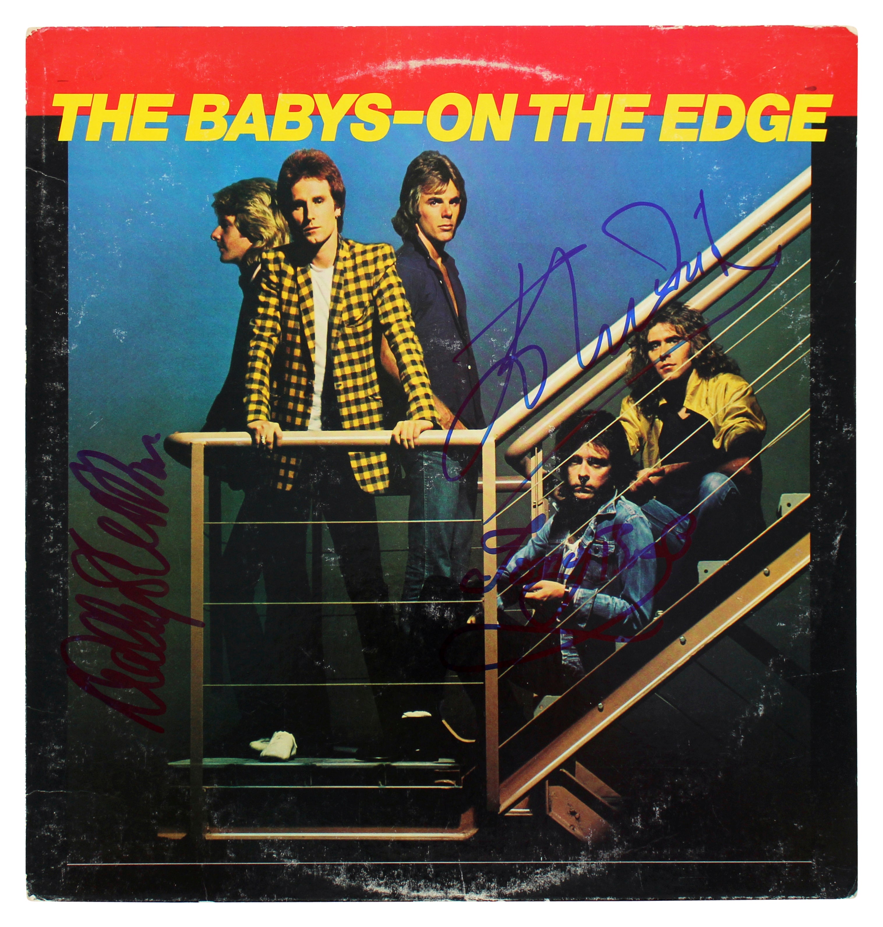 The Babys (3) Waite, Brock & Stocker Signed On The Edge Album Cover BAS #AB77811