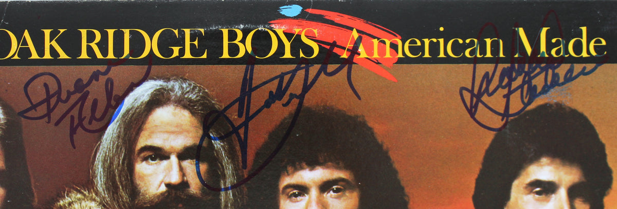 Oak Ridge Boys (4) Golden, Sterban, Bonsall + 1 Signed Album Cover BAS #AB77810