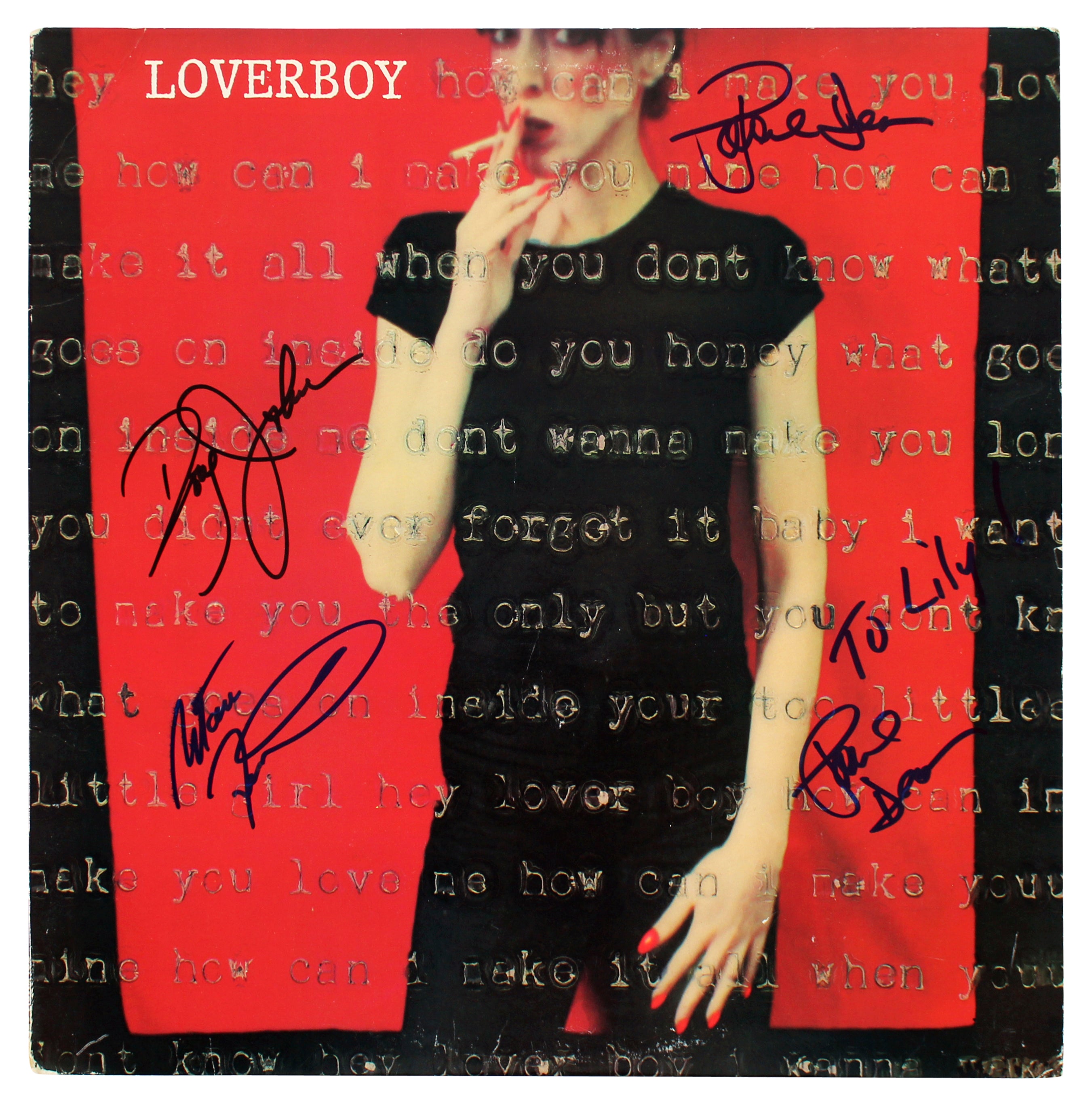 Loverboy (3) Dean, Johnson & Frenette Authentic Signed Album Cover BAS #AB77809