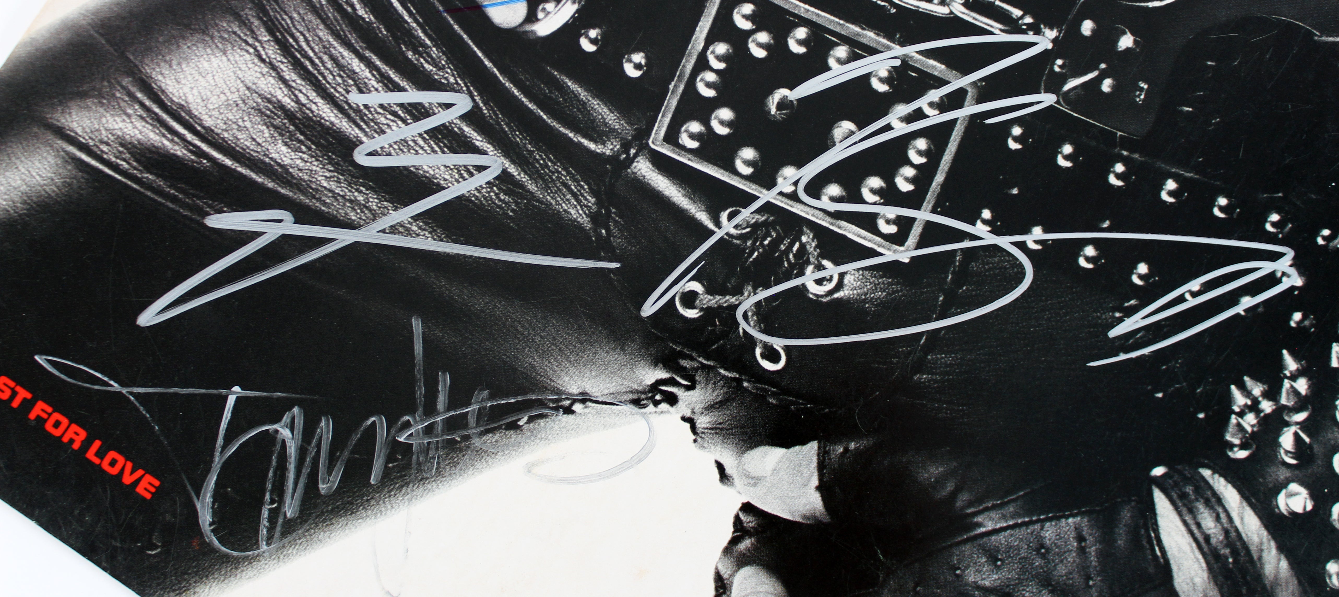 Motley Crue (4) Lee, Sixx, Neil & Mars Authentic Signed Album Cover BAS #AB77808
