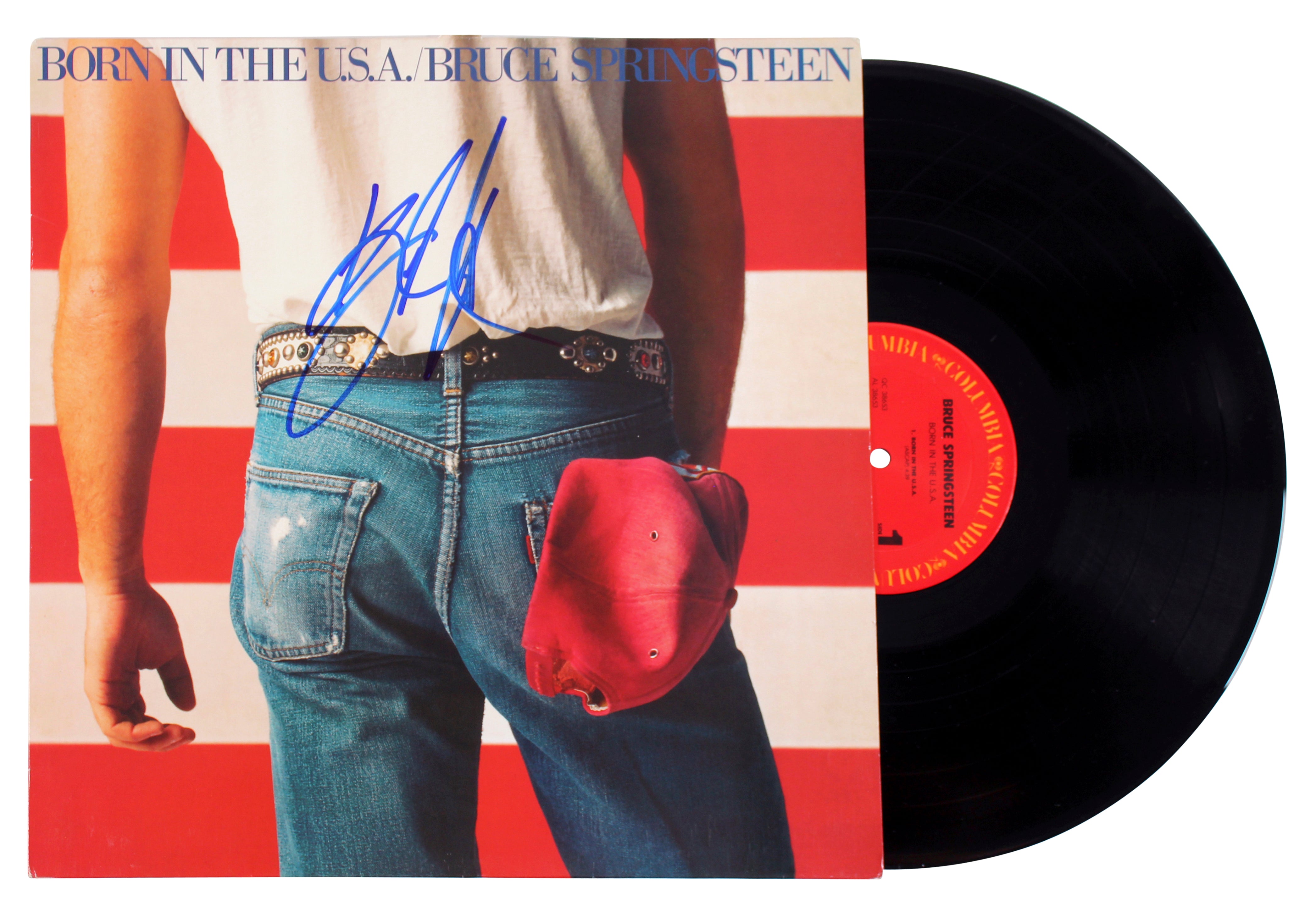 Bruce Springsteen Signed Born In The USA Album Cover W/ Vinyl BAS #AB77948