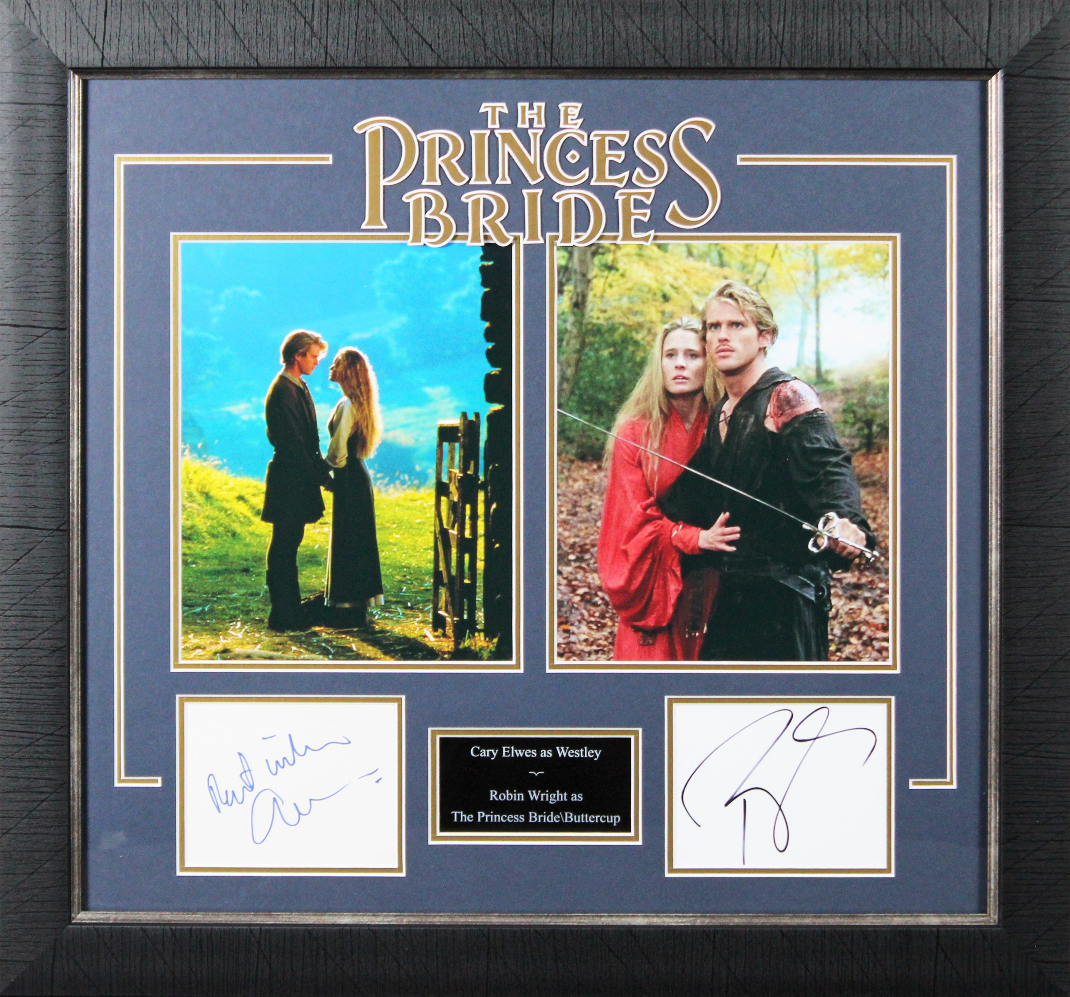 Cary Elwes & Robin Wright The Princess Bride Signed Framed Display BAS #AD64018