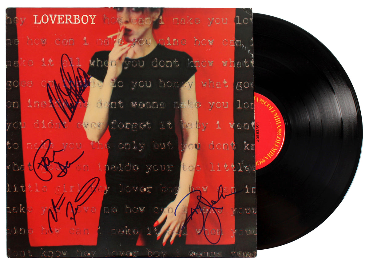 Loverboy (4) Reno, Dean, Johnson & Frenette Signed Album Cover W/ Vinyl BAS