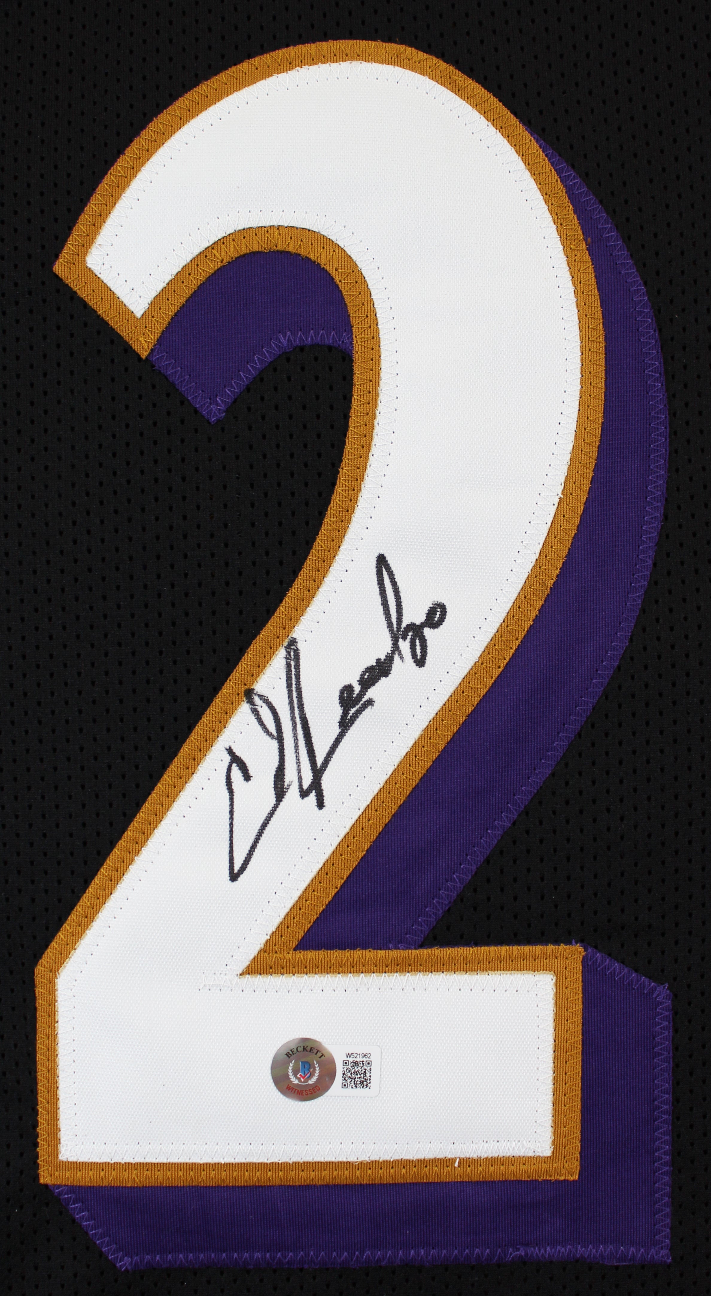 Ed Reed Authentic Signed Black Pro Style Jersey Autographed BAS Witnessed
