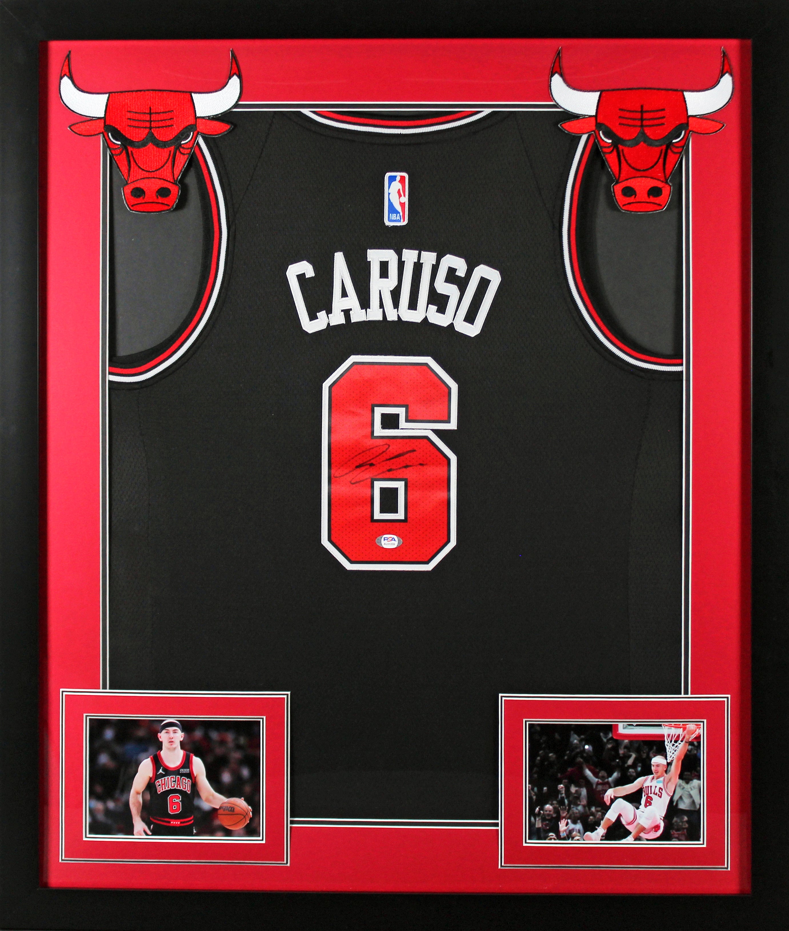 Bulls Alex Caruso Authentic Signed Black Nike Framed Jersey PSA/DNA #AL51239