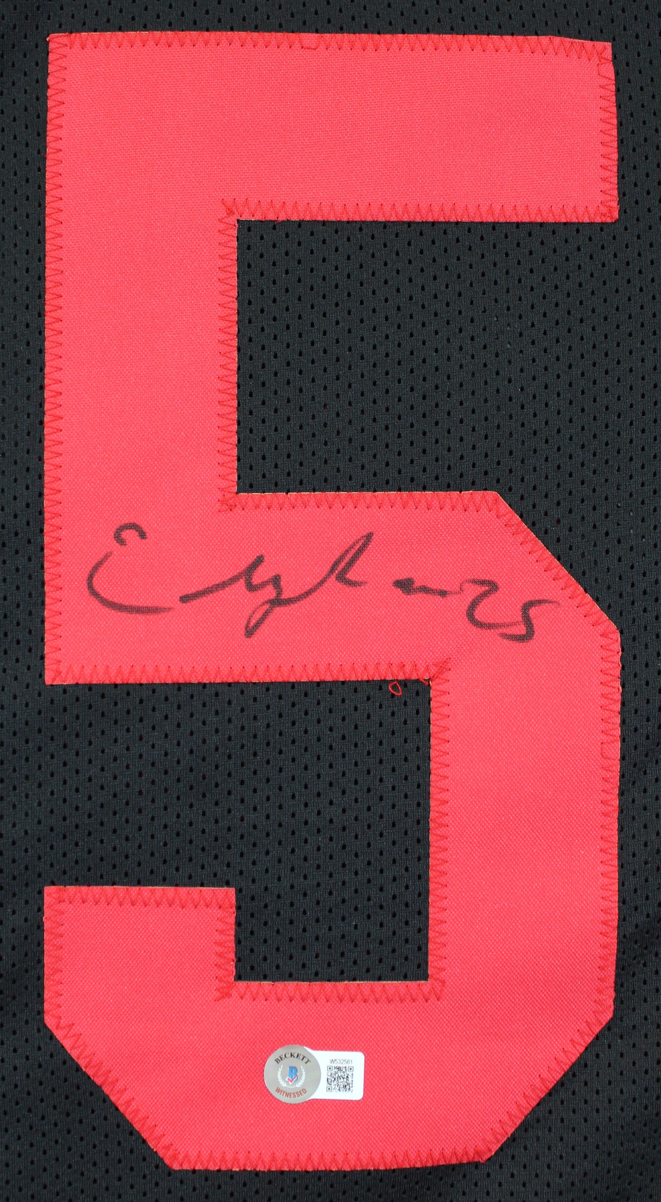 Elijah Mitchell Authentic Signed Black Pro Style Jersey Autographed BAS Witness