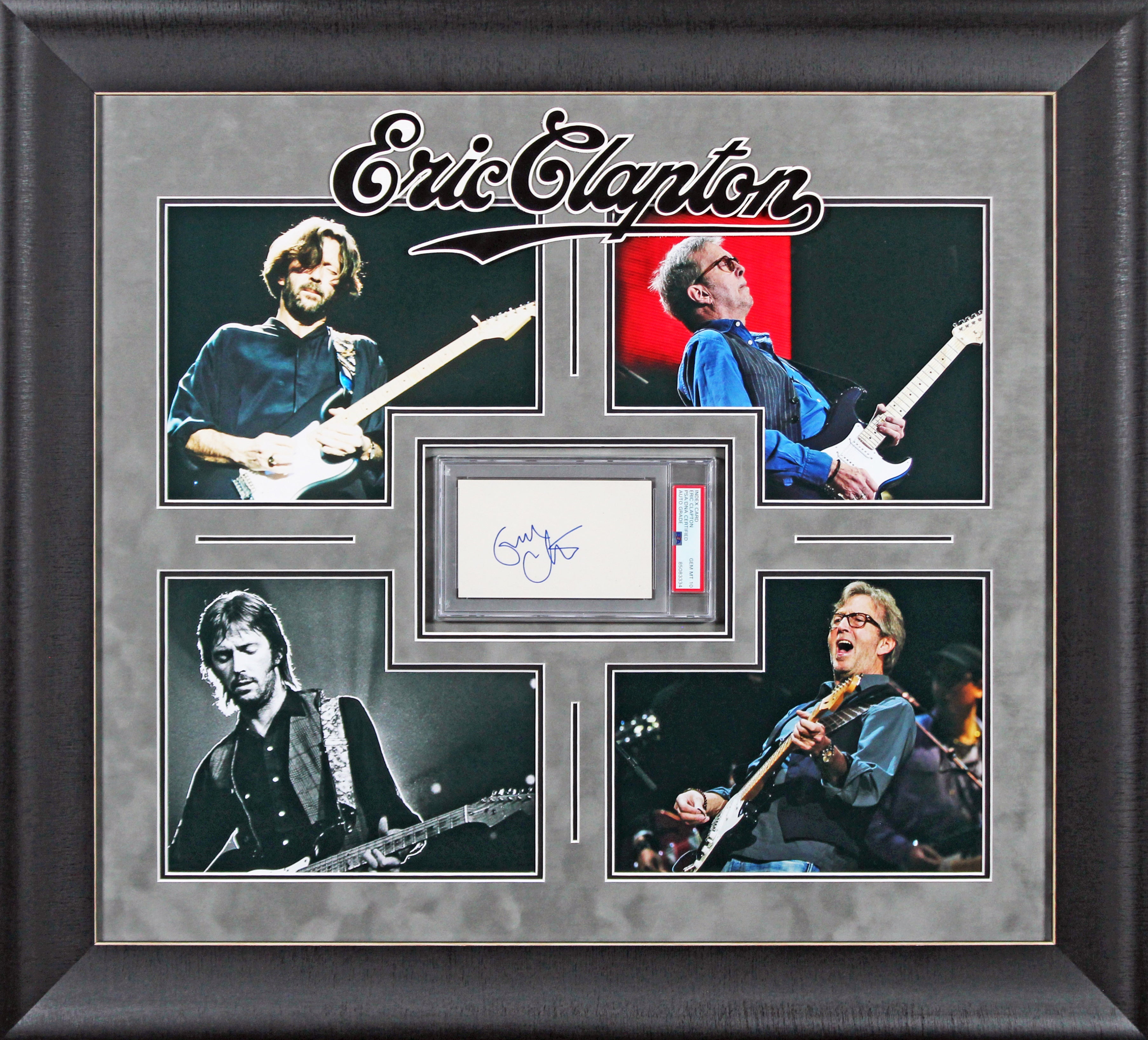 Eric Clapton Authentic Signed & Framed 3x5 Index Card Auto 10! PSA/DNA Slabbed