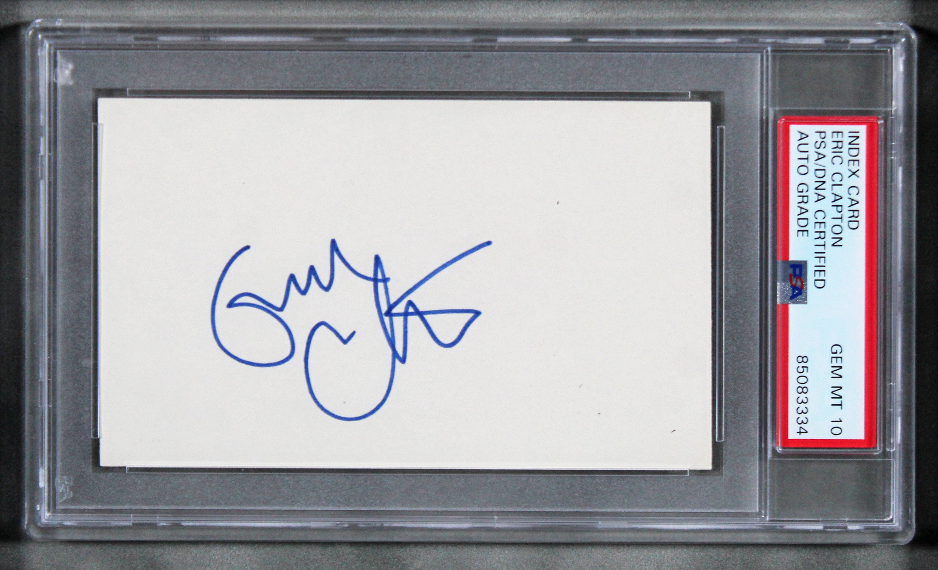 Eric Clapton Authentic Signed & Framed 3x5 Index Card Auto 10! PSA/DNA Slabbed