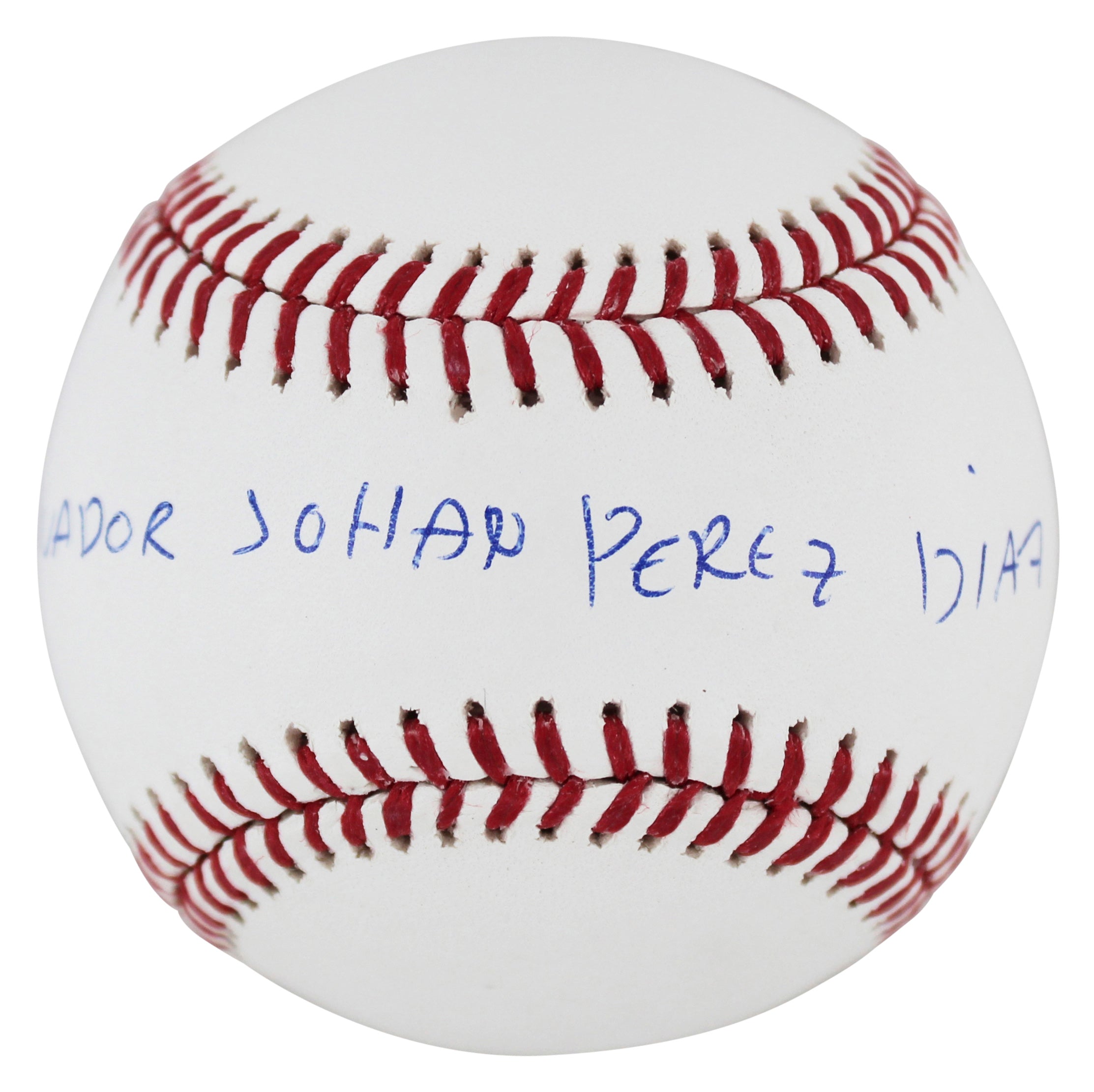 Royals Salvador Johan Perez DIaz Full Name Signed Oml Baseball BAS Witnessed