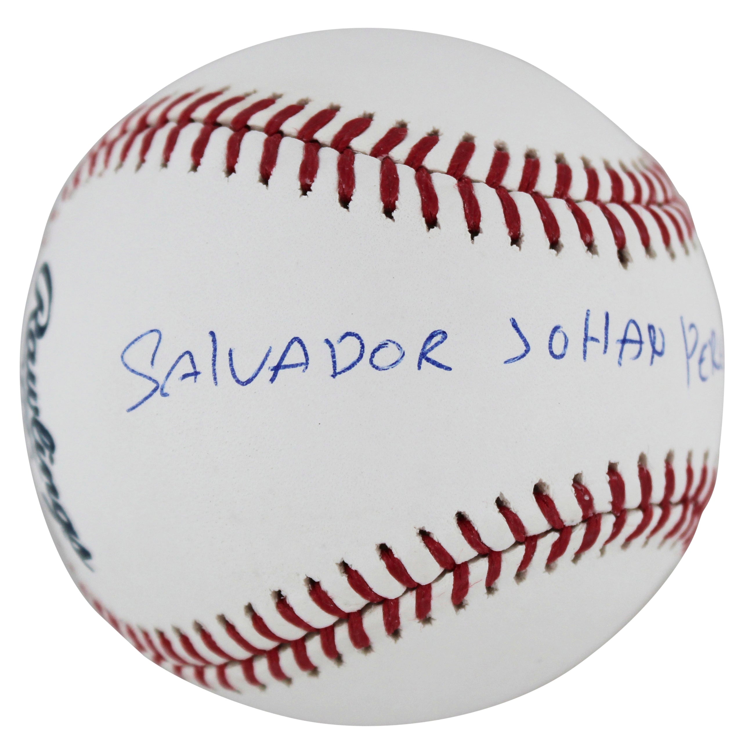 Royals Salvador Johan Perez DIaz Full Name Signed Oml Baseball BAS Witnessed