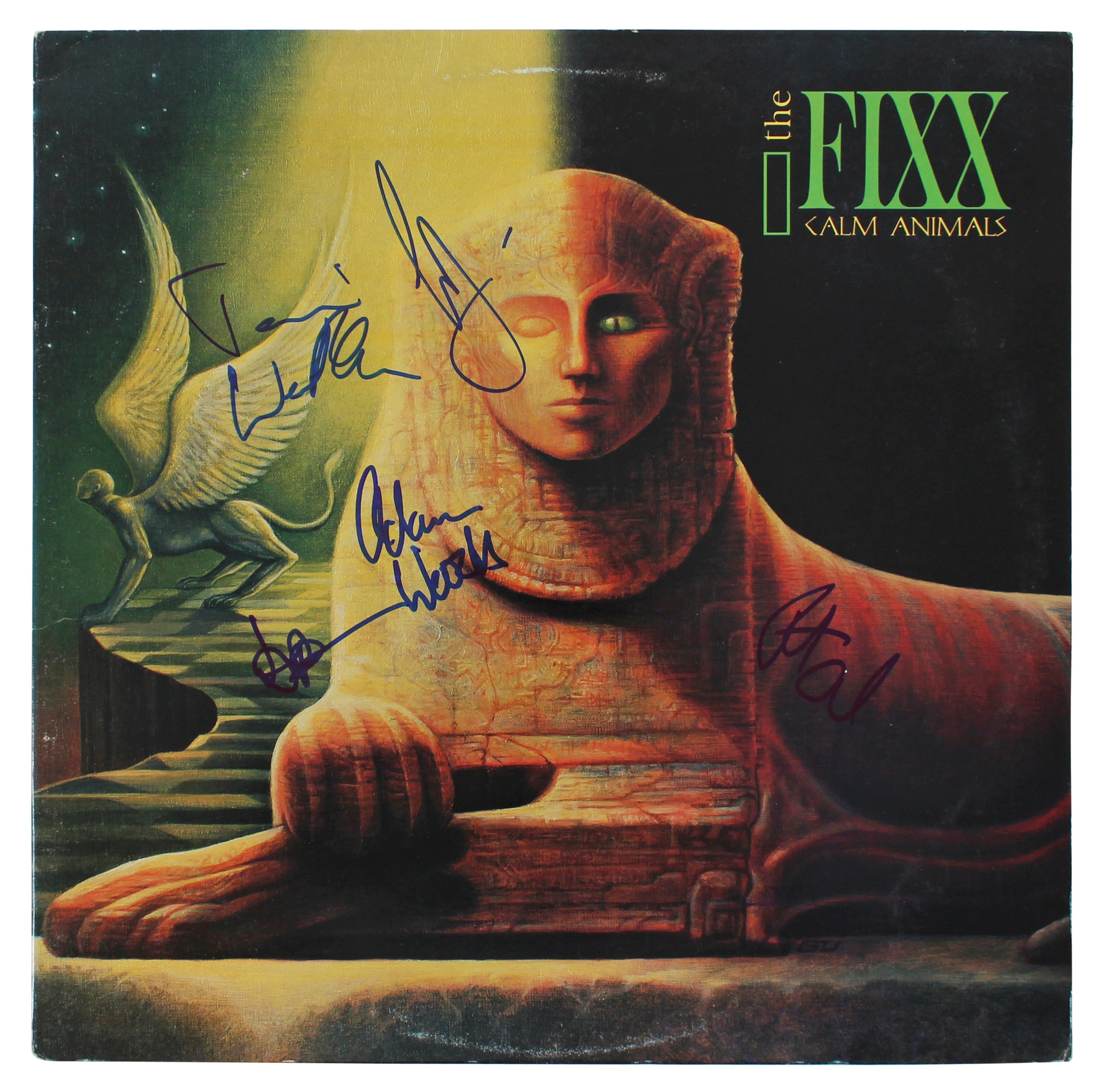 The Fixx (5) Curnin, Woods, Greenall, West-Oram &  Brown Signed Album Cover BAS