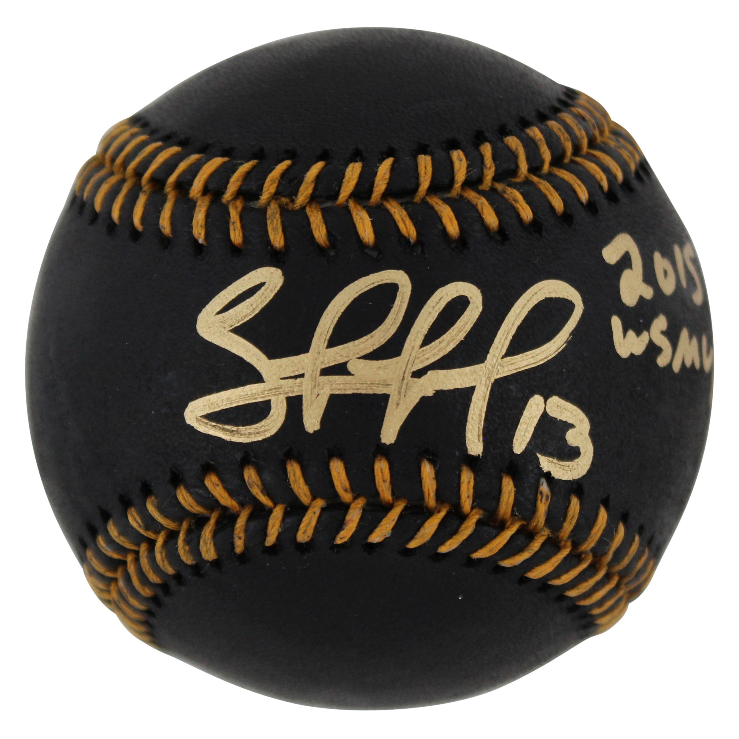 Royals Salvador Perez "2015 WS MVP" Signed Black Oml Baseball BAS Witnessed