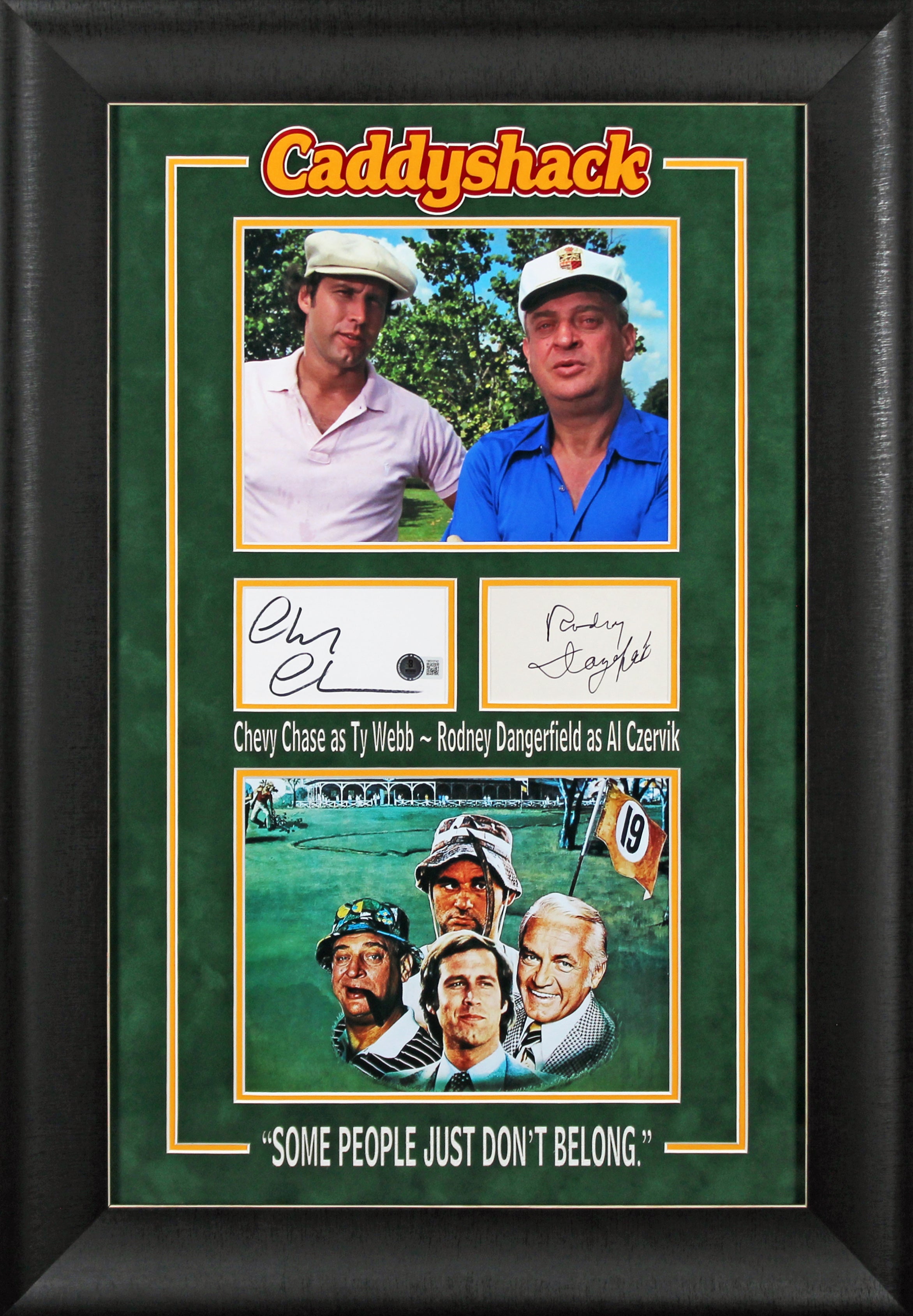 Chevy Chase & Rodney Dangerfield Caddyshack Signed Framed Display BAS #AD04946