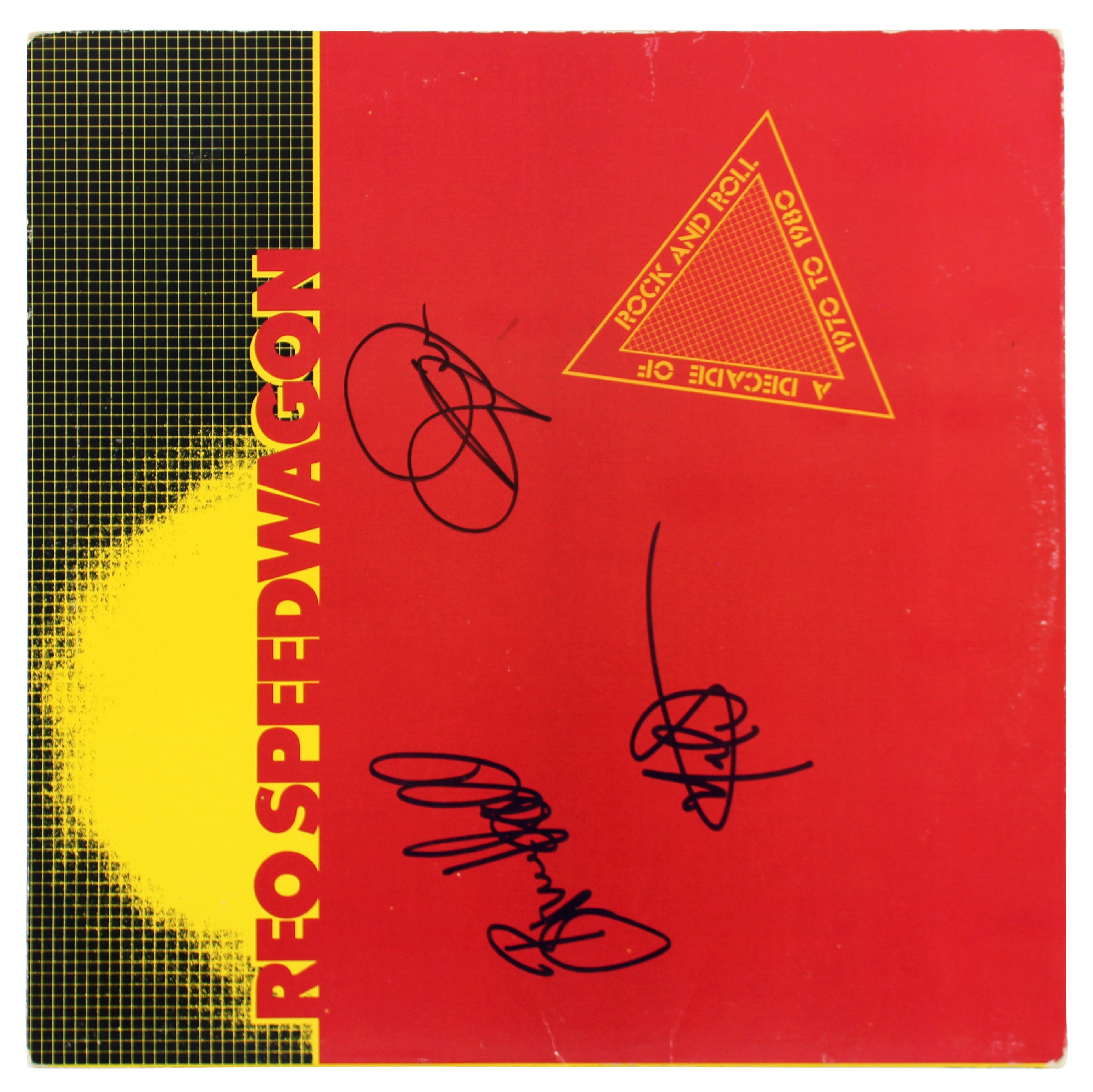REO Speedwagon (3) Hall, Cronin & Doughty Signed Album Cover BAS #AB77918