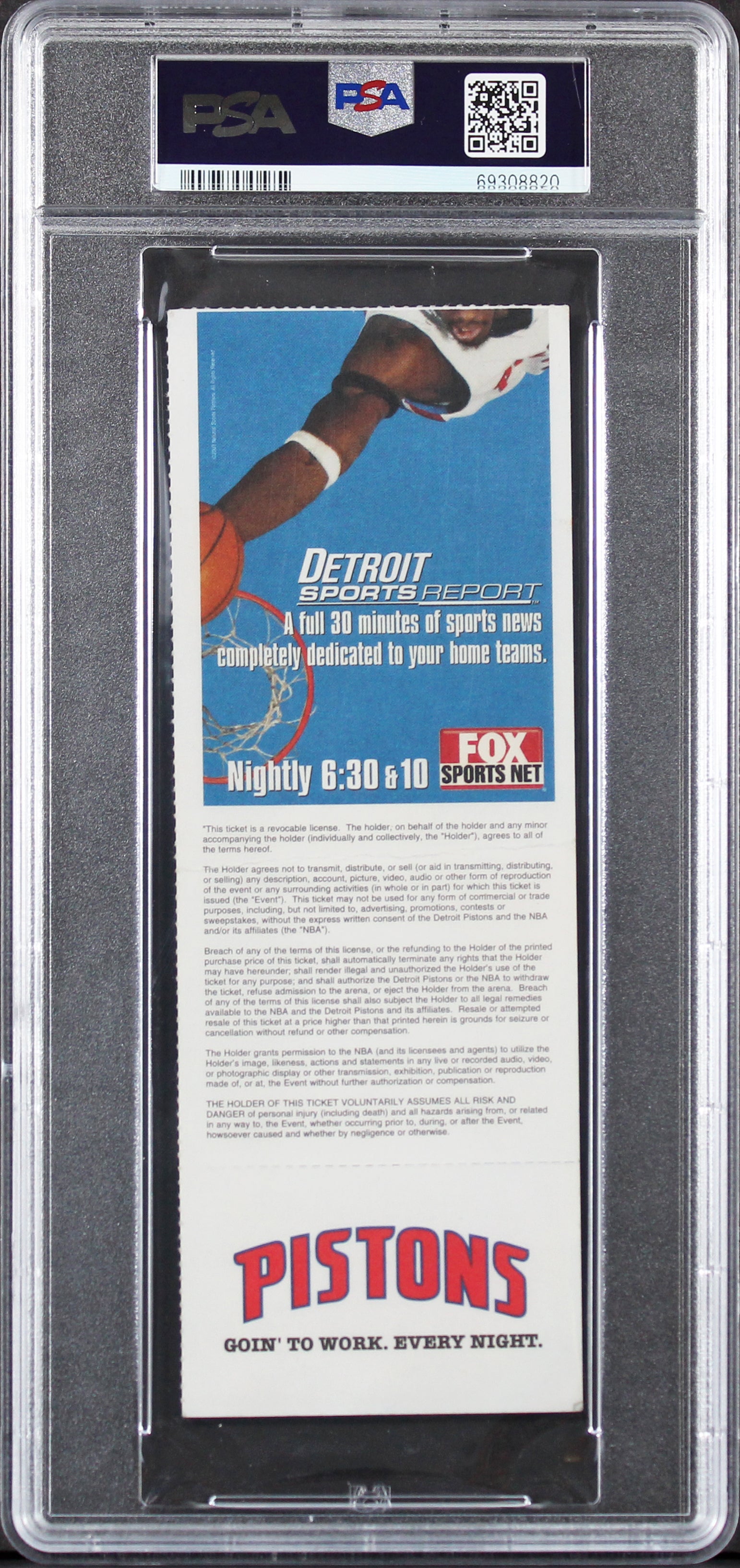 Cavaliers LeBron James 2003 NBA Debut Full Ticket Graded Good 2 PSA Slabbed