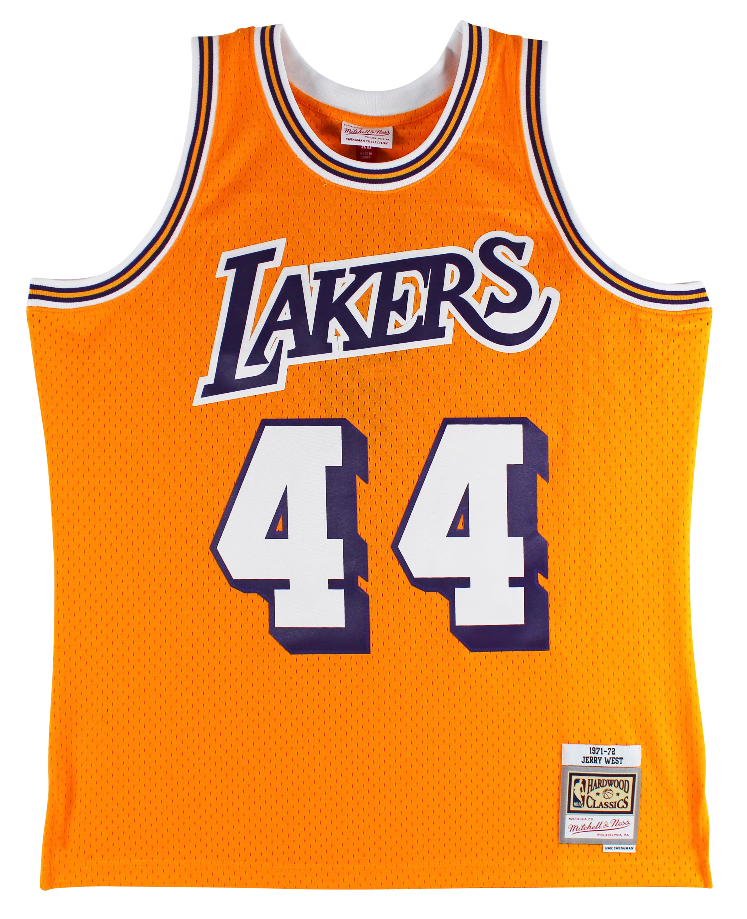 Lakers Jerry West Yellow 1971 72 Mitchell Ness HWC Swingman Jersey U