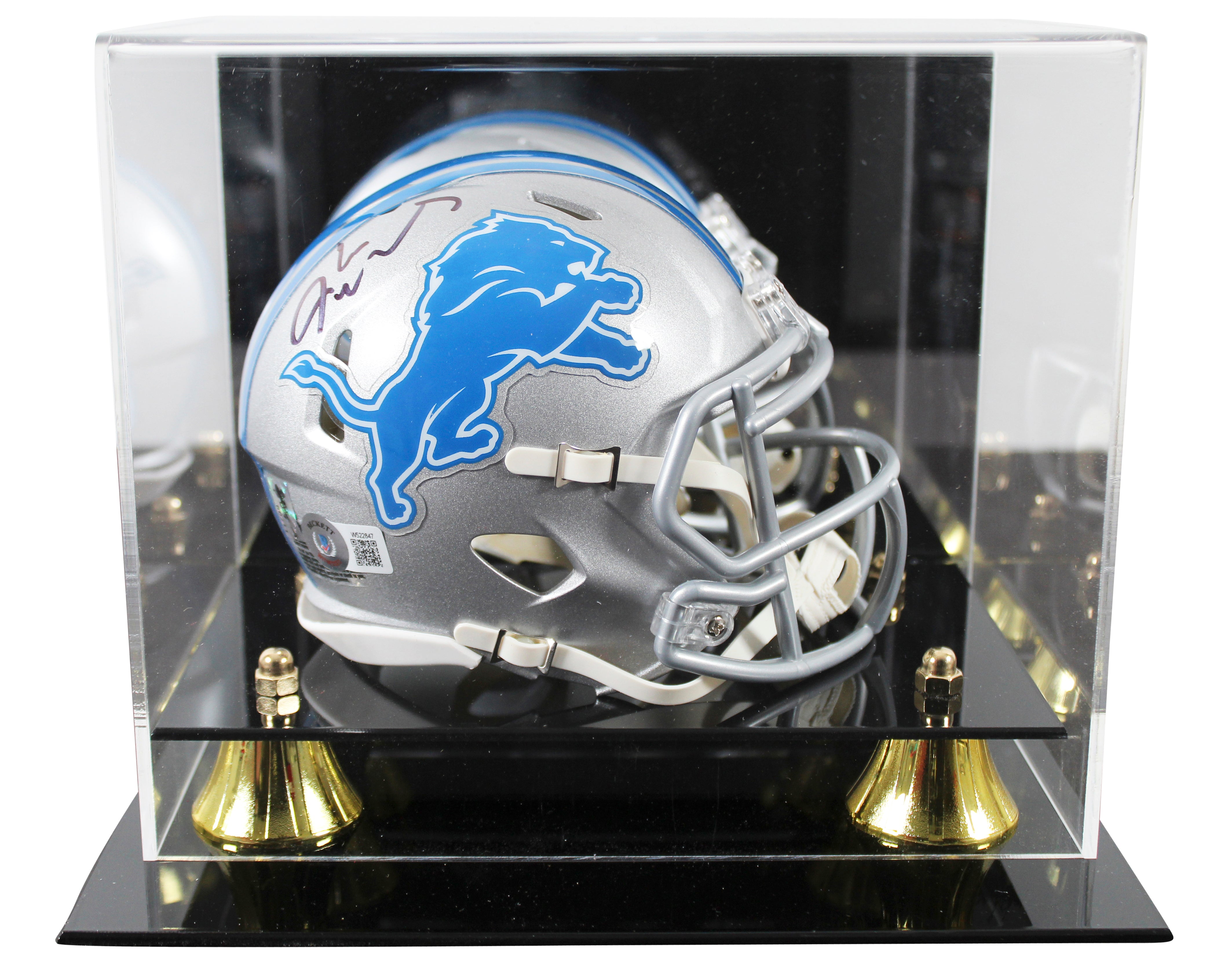 Lions Jameson Williams Authentic Signed Speed Mini Helmet W/ Case BAS Witnessed