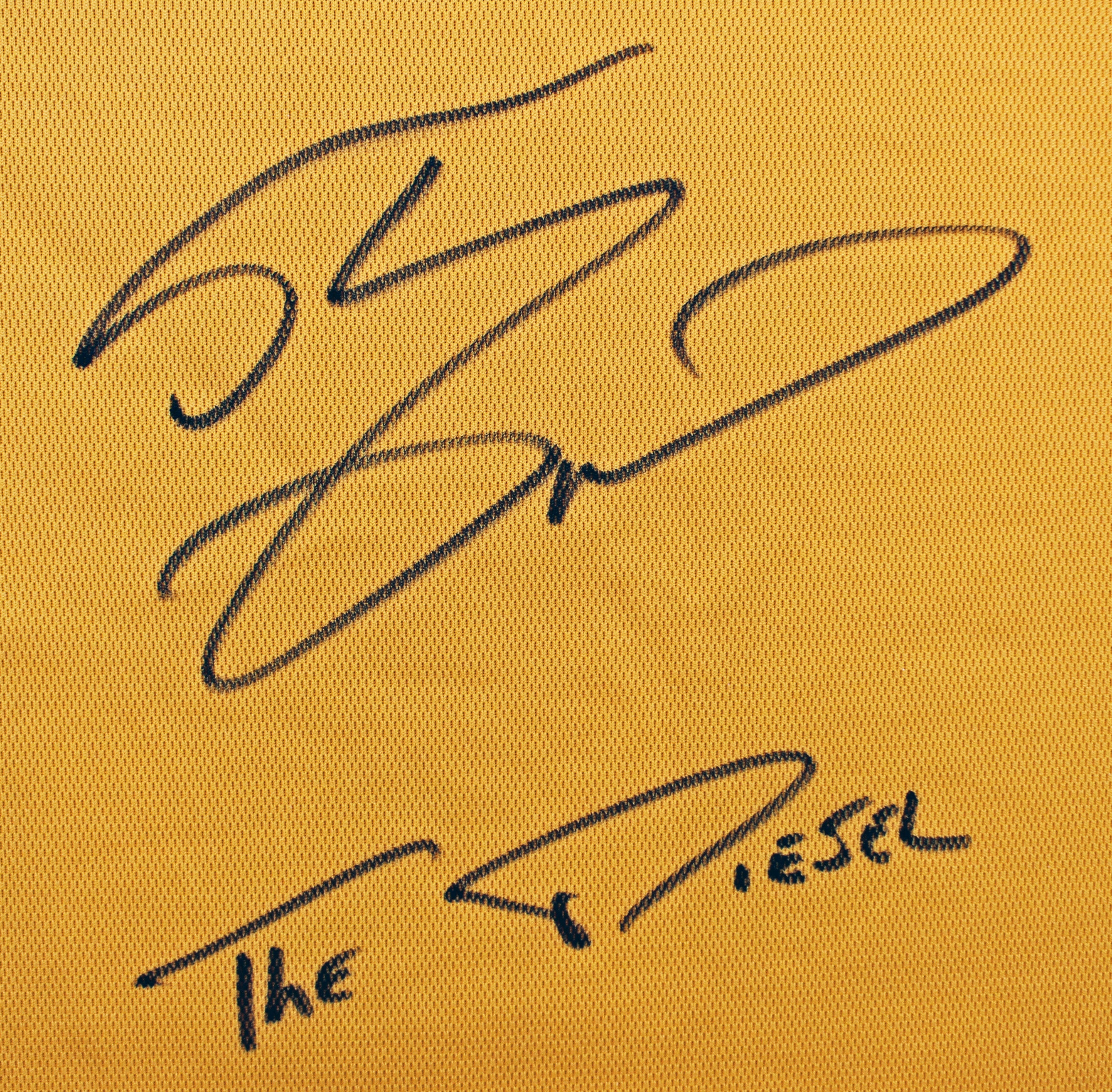 Shaquille O'Neal "Diesel" Signed Yellow M&N 2000-01 HWC Authentic Jersey BAS Wit