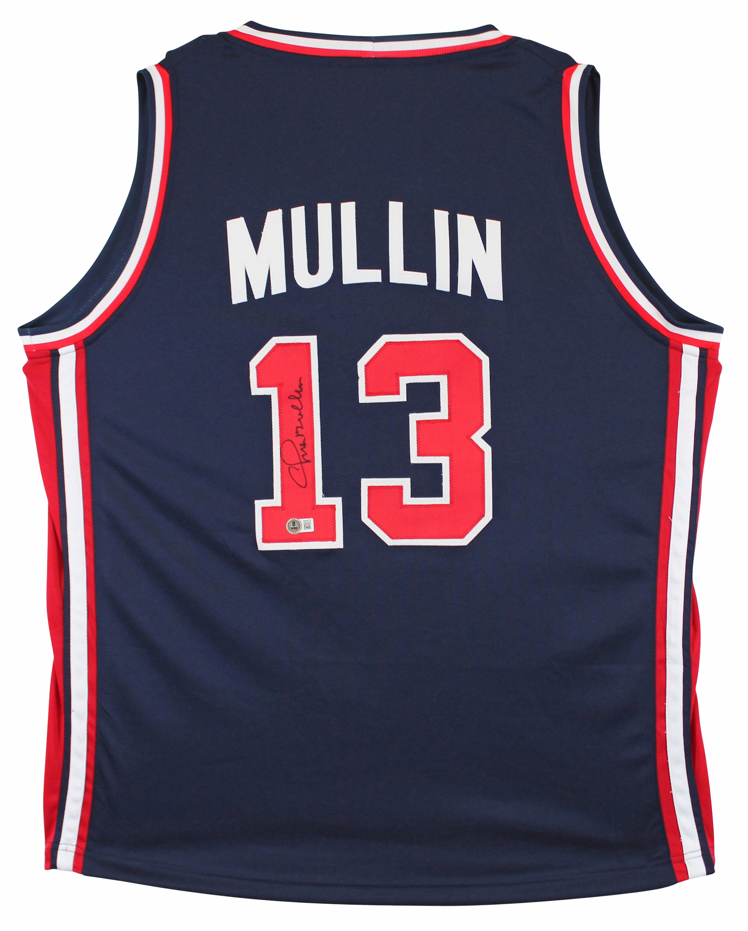 Chris Mullin Team USA Authentic Signed Navy Pro Style Jersey BAS Witnessed