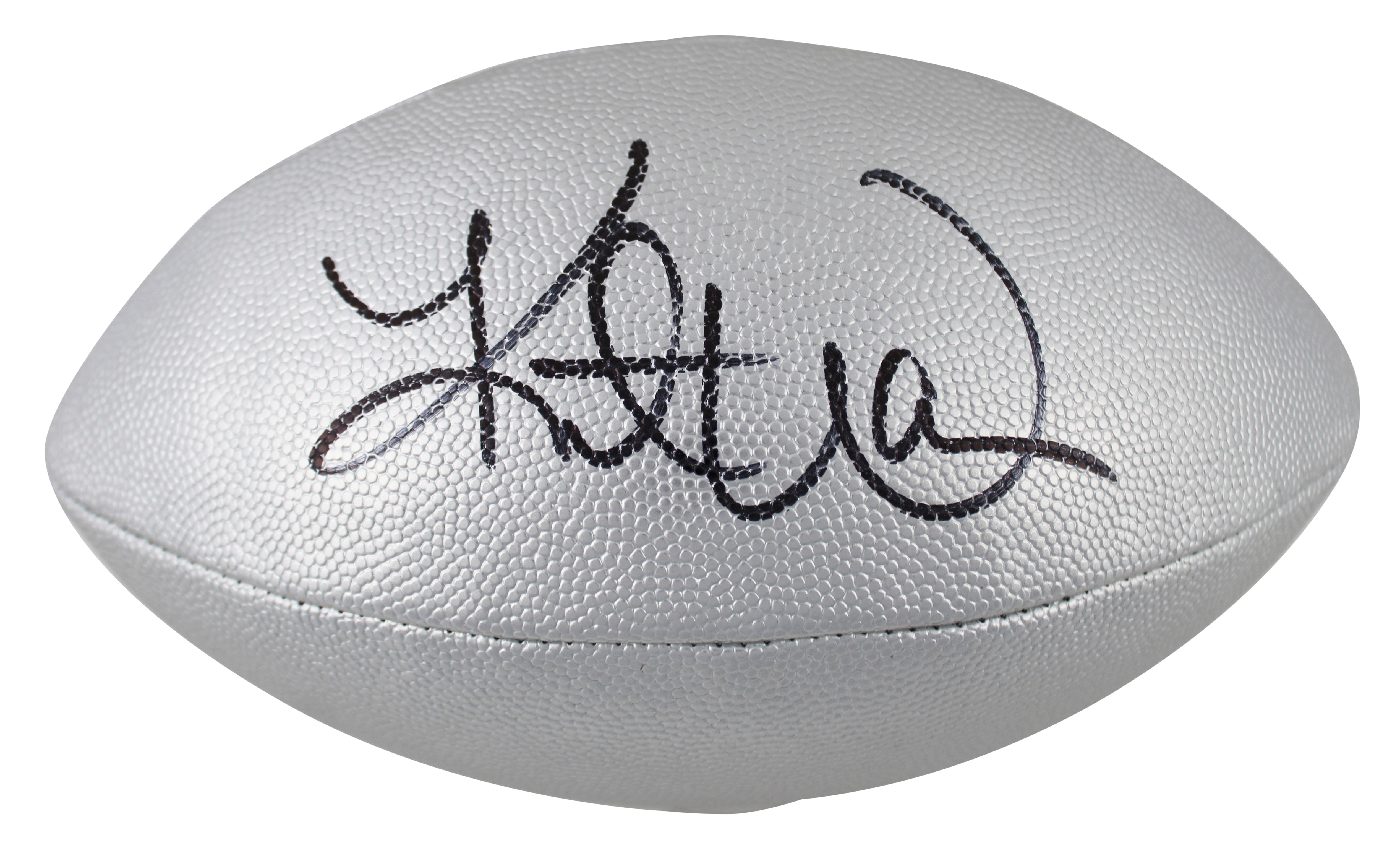 Kurt Warner Signed Wilson Replica Duke Metallic Silver Nfl Football BAS Witness