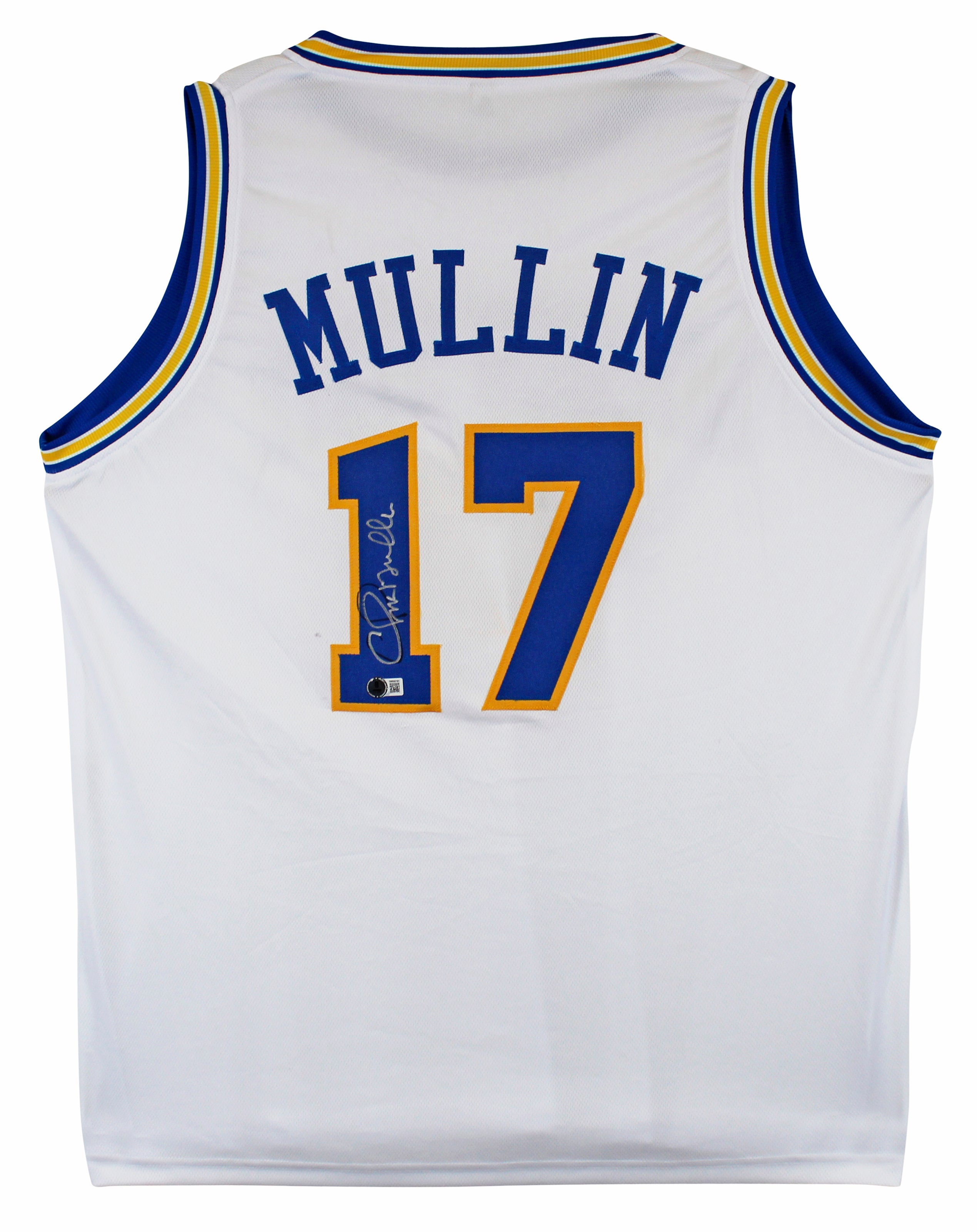 Chris Mullin Authentic Signed White Pro Style Jersey BAS Witnessed #1W855181