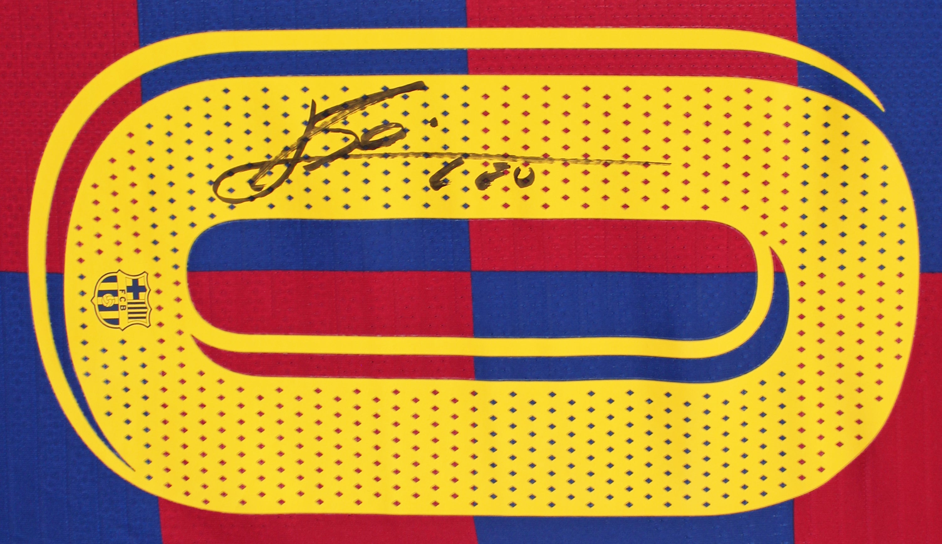 Barcelona Lionel Messi Authentic Signed Blue & Red Checkerboard Nike Jersey BAS