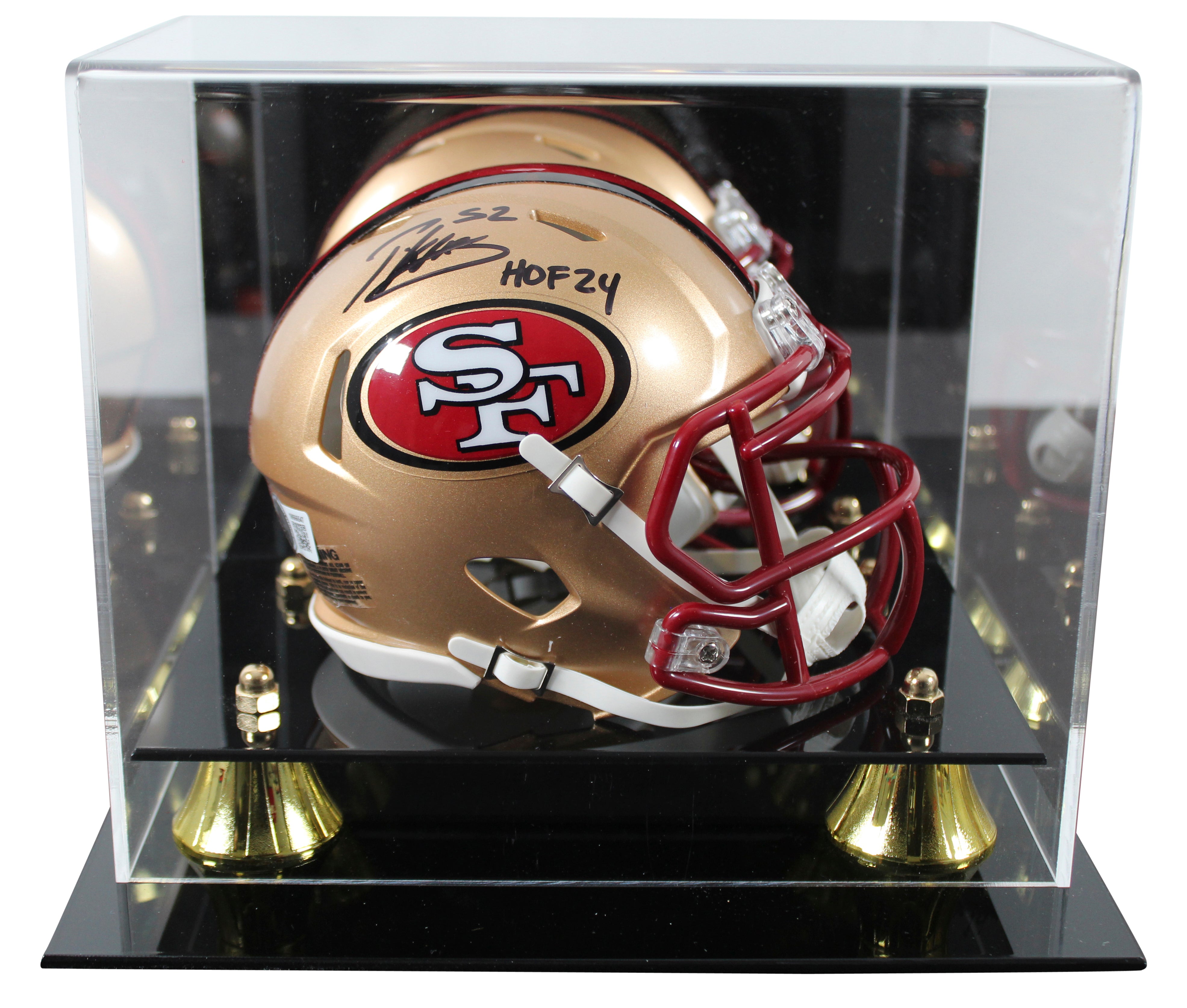 49ers Patrick Willis "HOF 24" Signed 1996-08 TB Speed Mini Helmet W/ Case BAS W