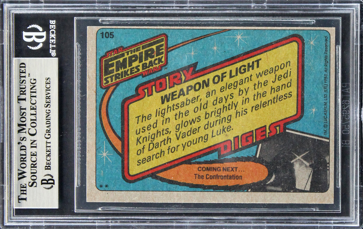 James Earl Jones Signed 1980 Star Wars ESB #105 Weapon Of Light Card BAS Slabbed