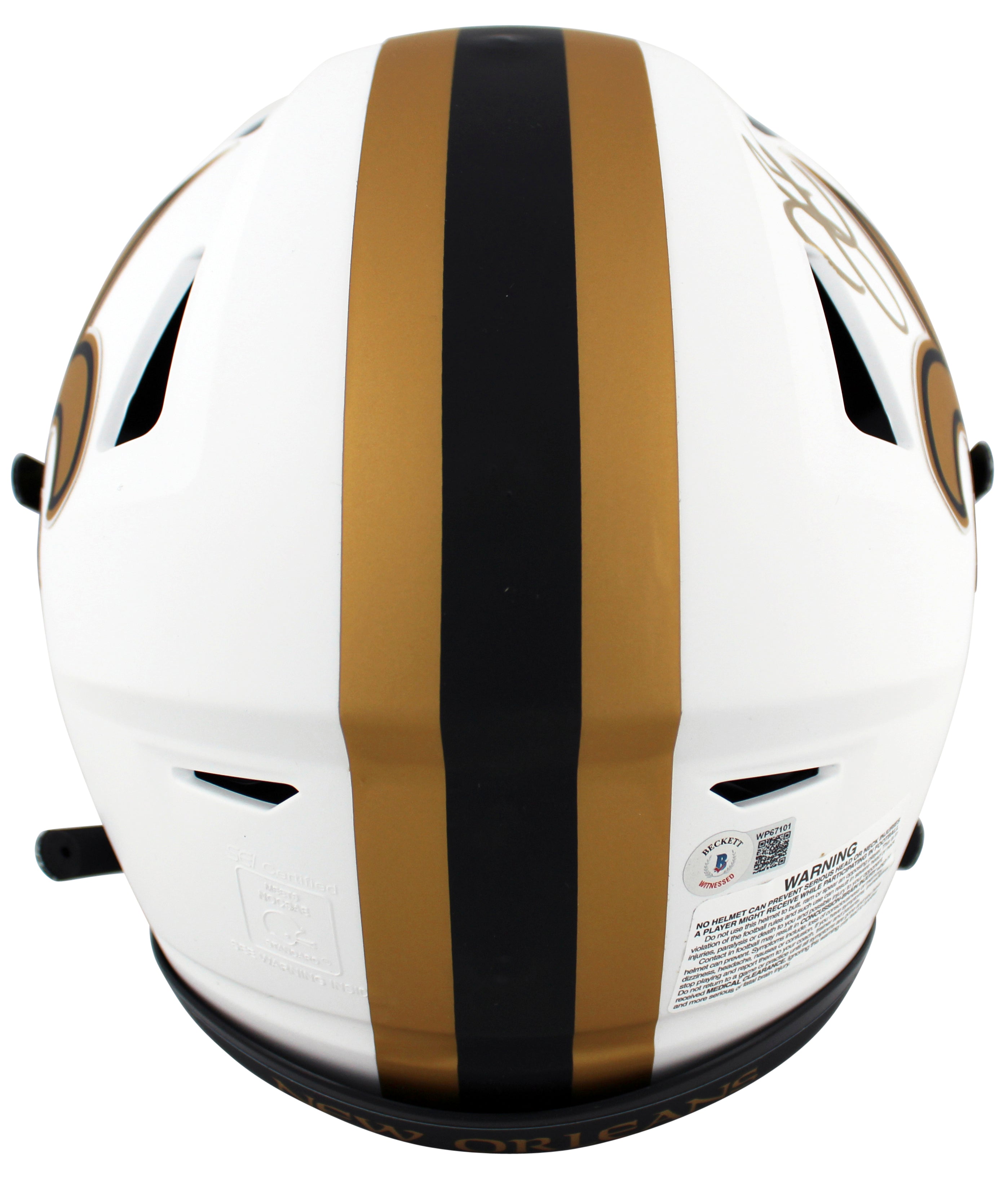 Saints Derek Carr & Michael Thomas Signed Lunar Speed Flex F/S Helmet BAS Wit