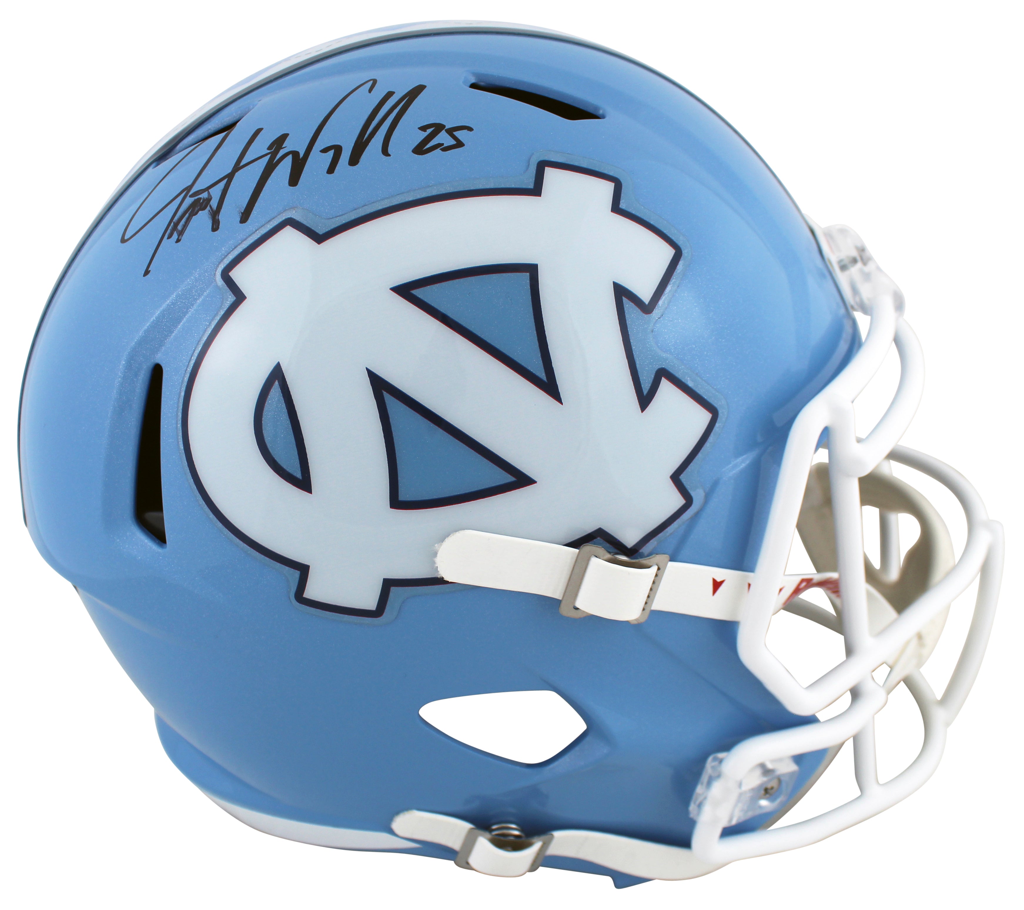 North Carolina Javonte Williams Signed Full Size Speed Rep Helmet BAS Witnessed