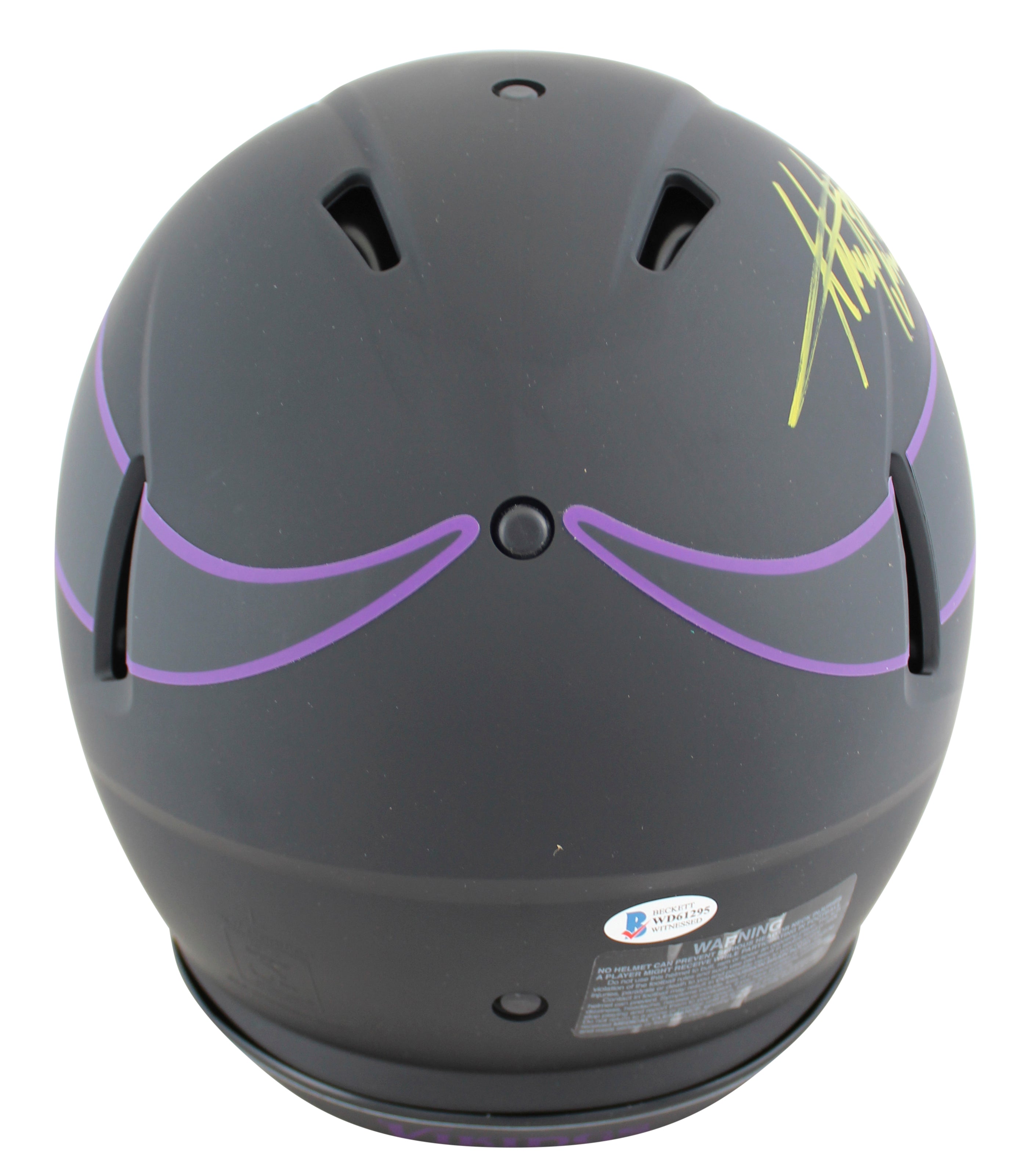 Vikings Adrian Peterson Signed Eclipse Full Size Speed Proline Helmet BAS Wit