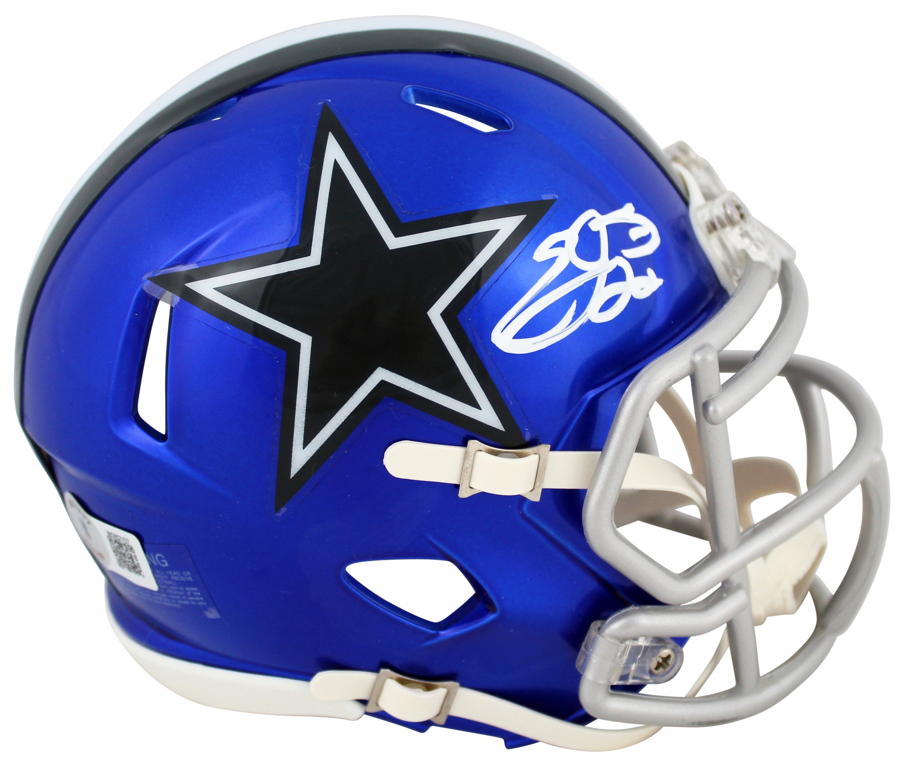 Cowboys Emmitt Smith Authentic Signed Flash Speed Mini Helmet BAS Witnessed