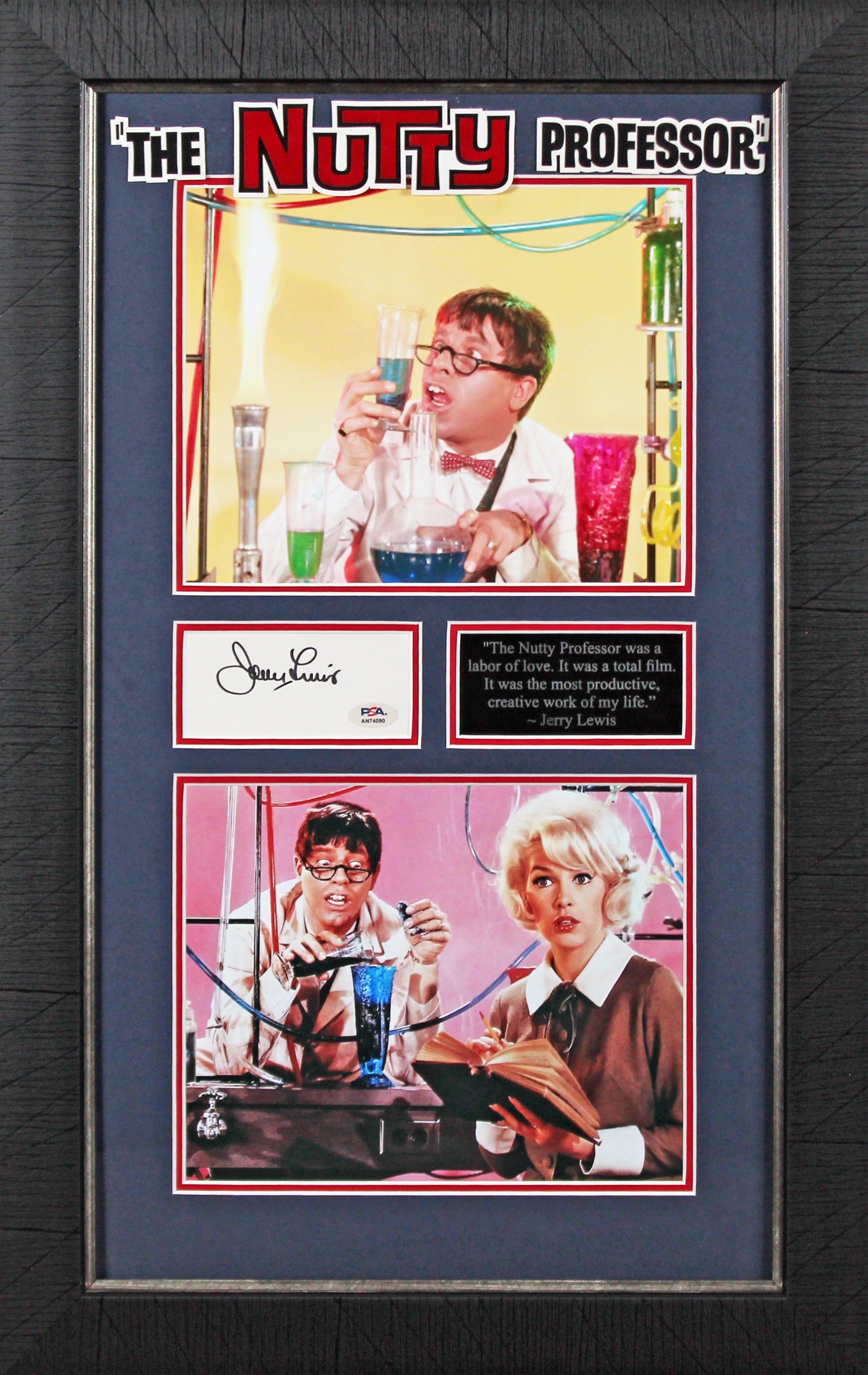 Jerry Lewis The Nutty Professor Signed Index Card Framed Display PSA #AN74090