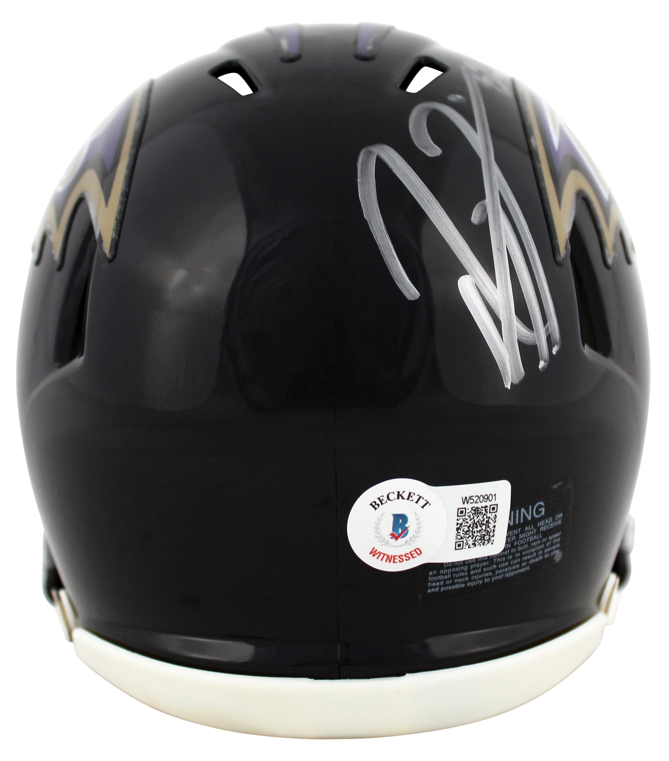 ** HOLIDAY DOORBUSTER ** Ravens Ray Lewis Authentic Signed Speed Mini Helmet w/ Silver Sig BAS Witnessed