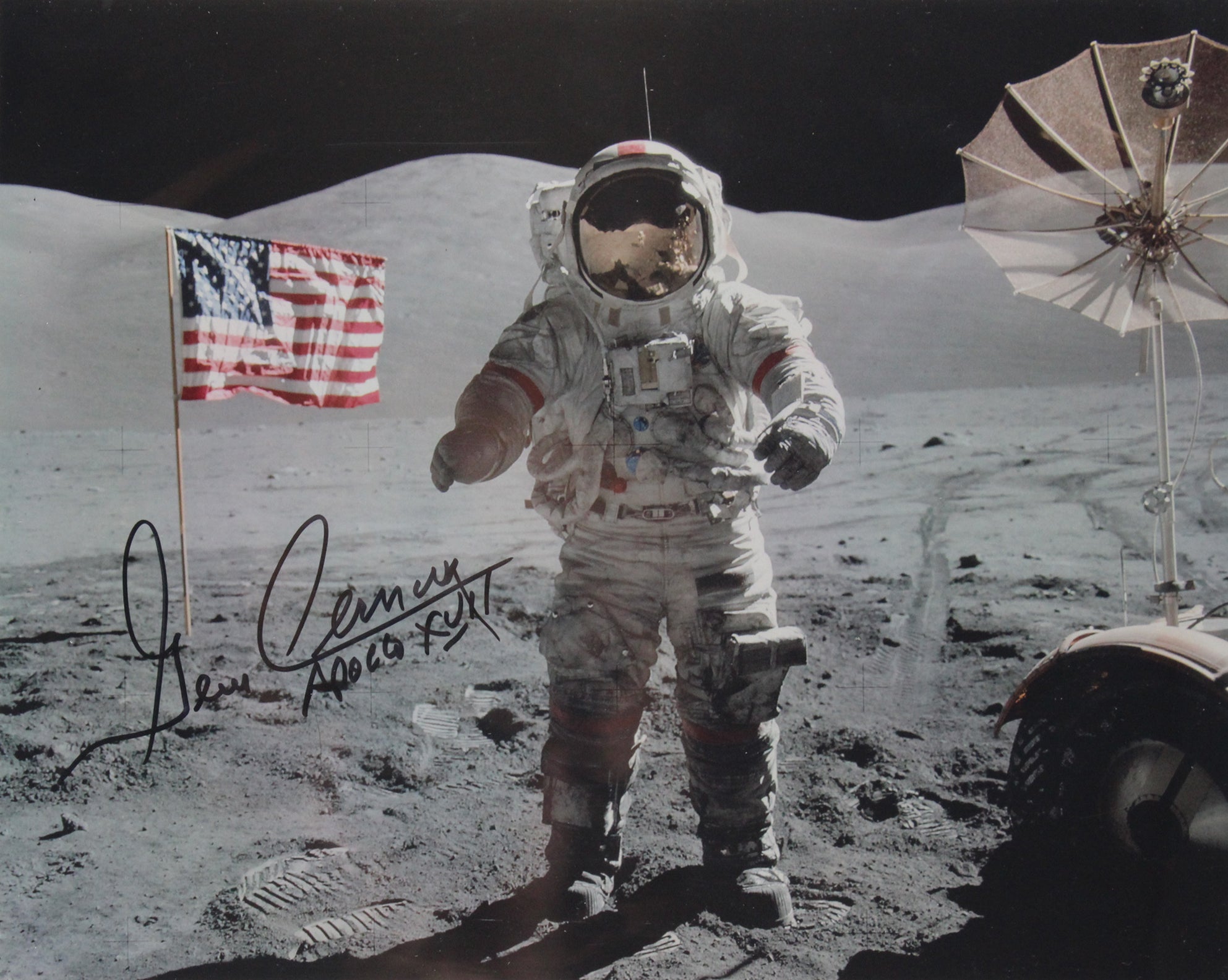 Eugene Cernan Apollo 17 Apollo XVII Authentic Signed 8x10 Photo BAS Slabbed