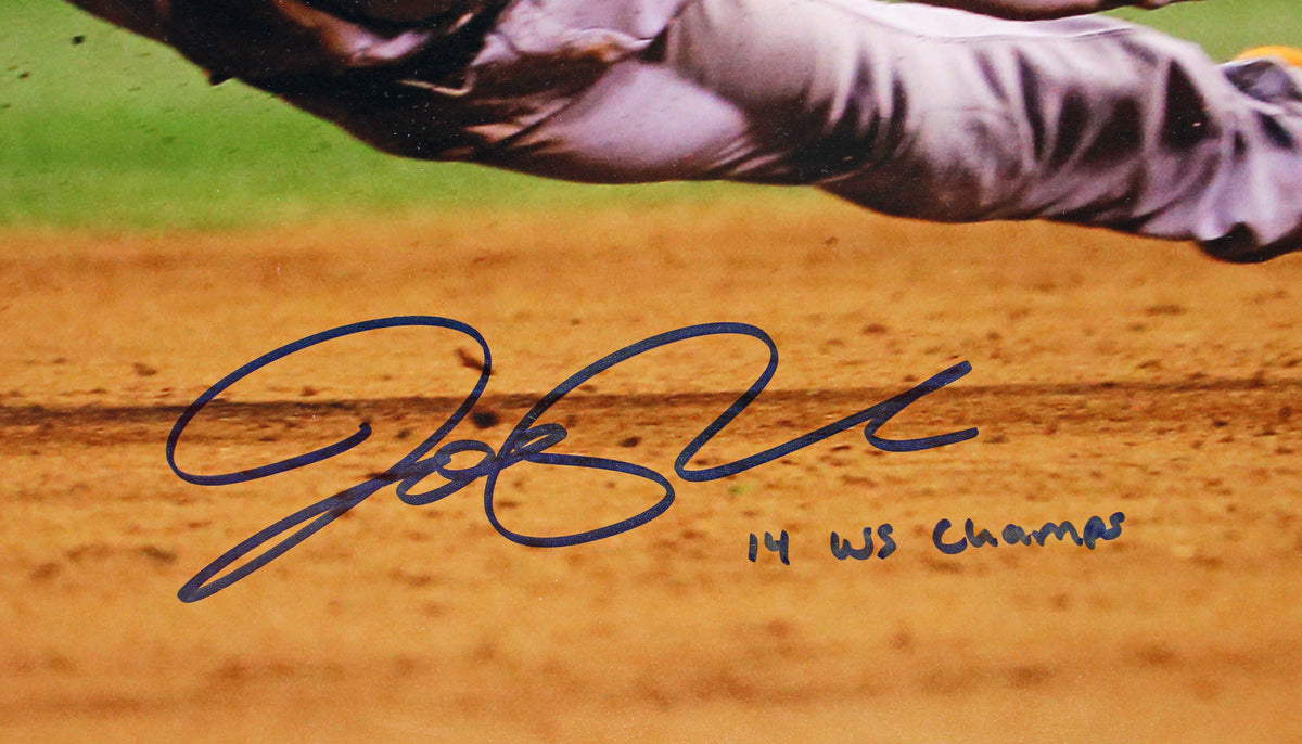 Giants Joe Panik "14 WS Champs" Signed 16x20 Photo MLB & Fanatics COA Damaged