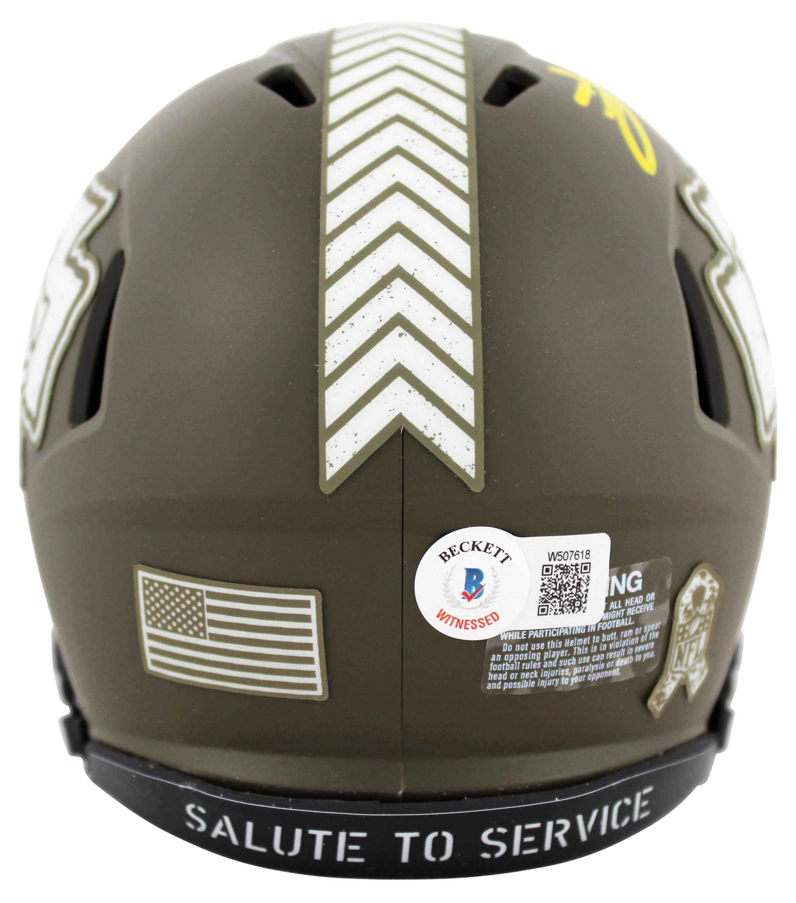 Chiefs Travis Kelce Signed Salute To Service Speed Mini Helmet BAS Witnessed