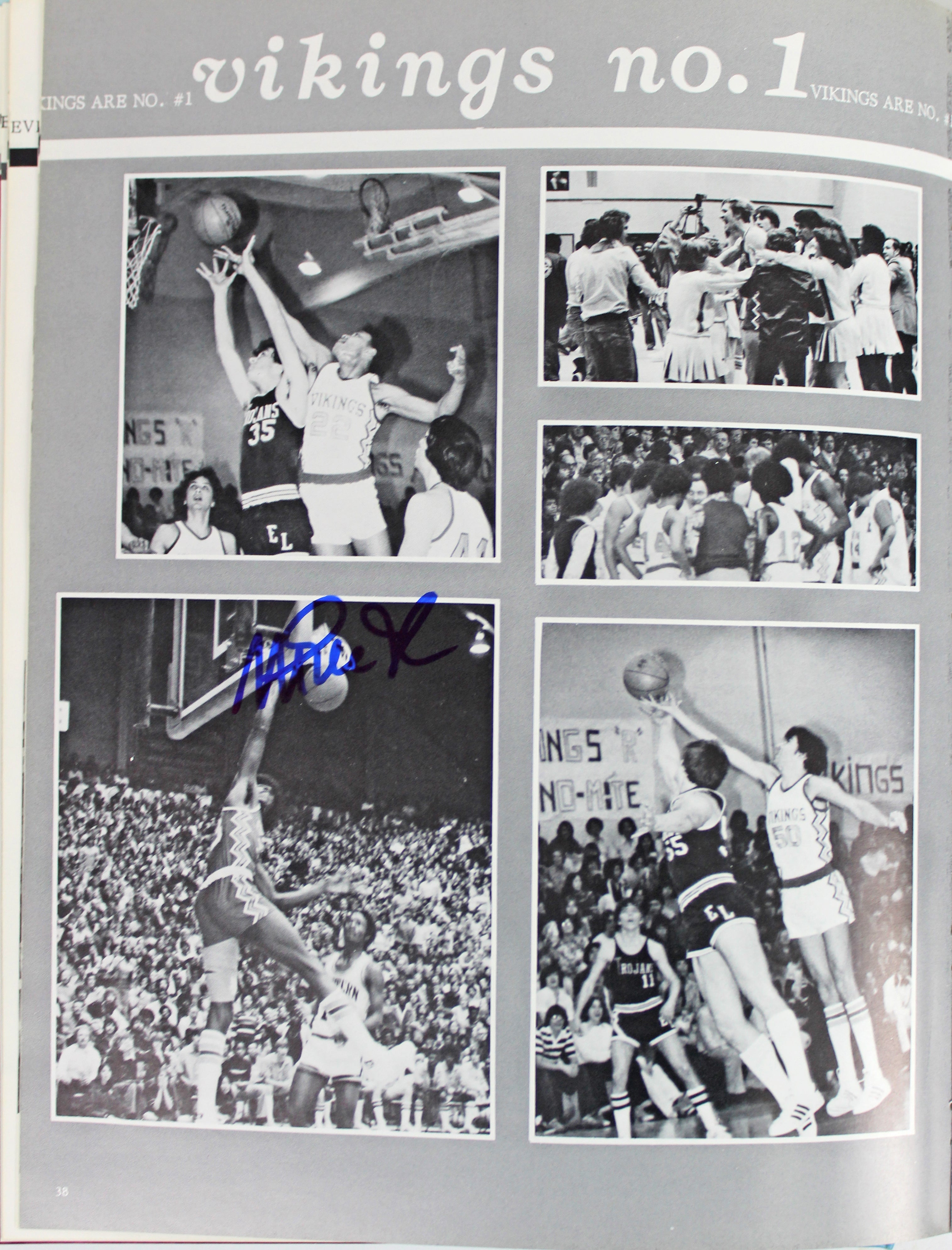 Lakers Magic Johnson 6x Signed 1977 Everett High School Yearbook BAS Wit #A39164