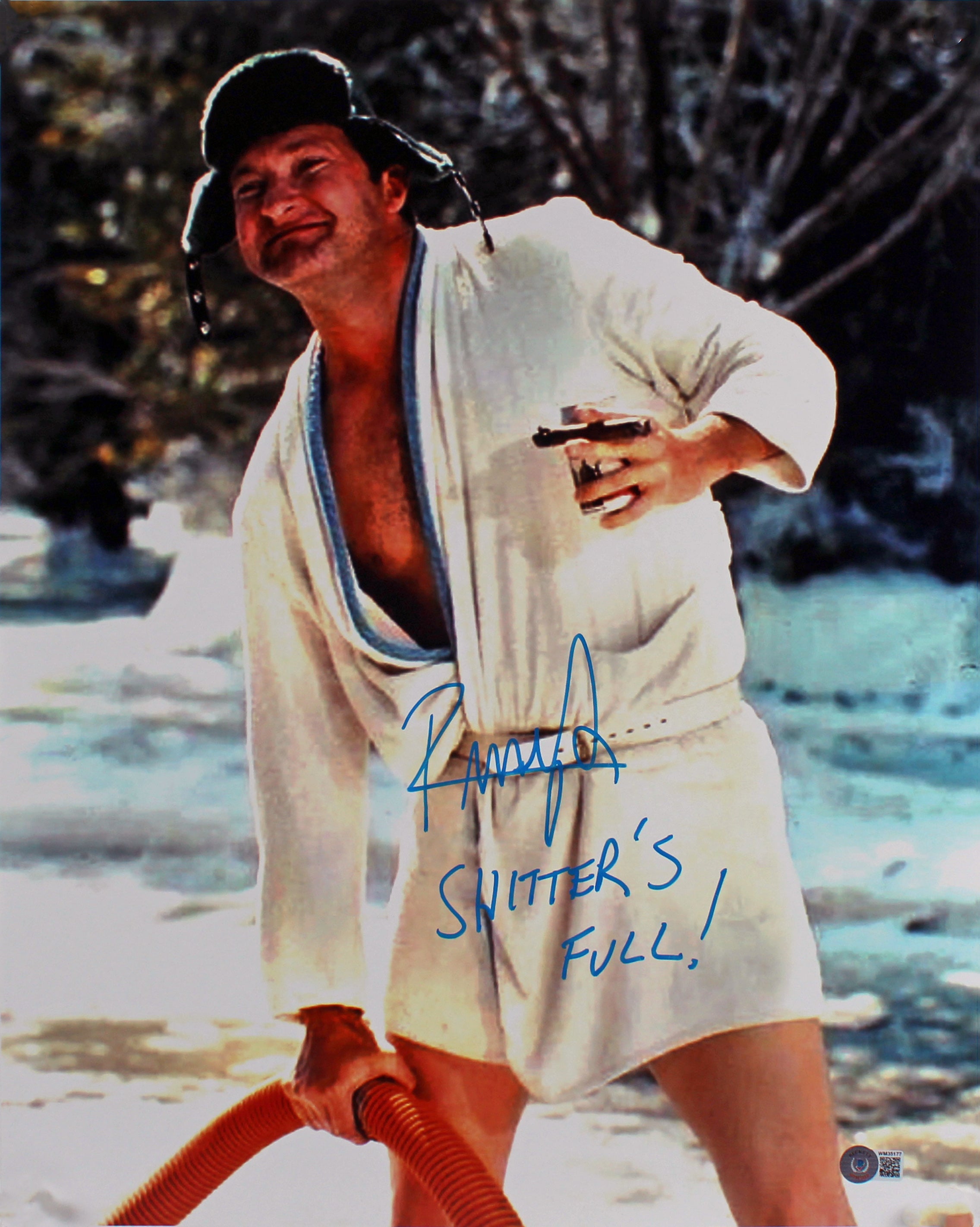 Randy Quaid Christmas Vacation "S******'s Full" Signed 16x20 Vertical Photo BAS