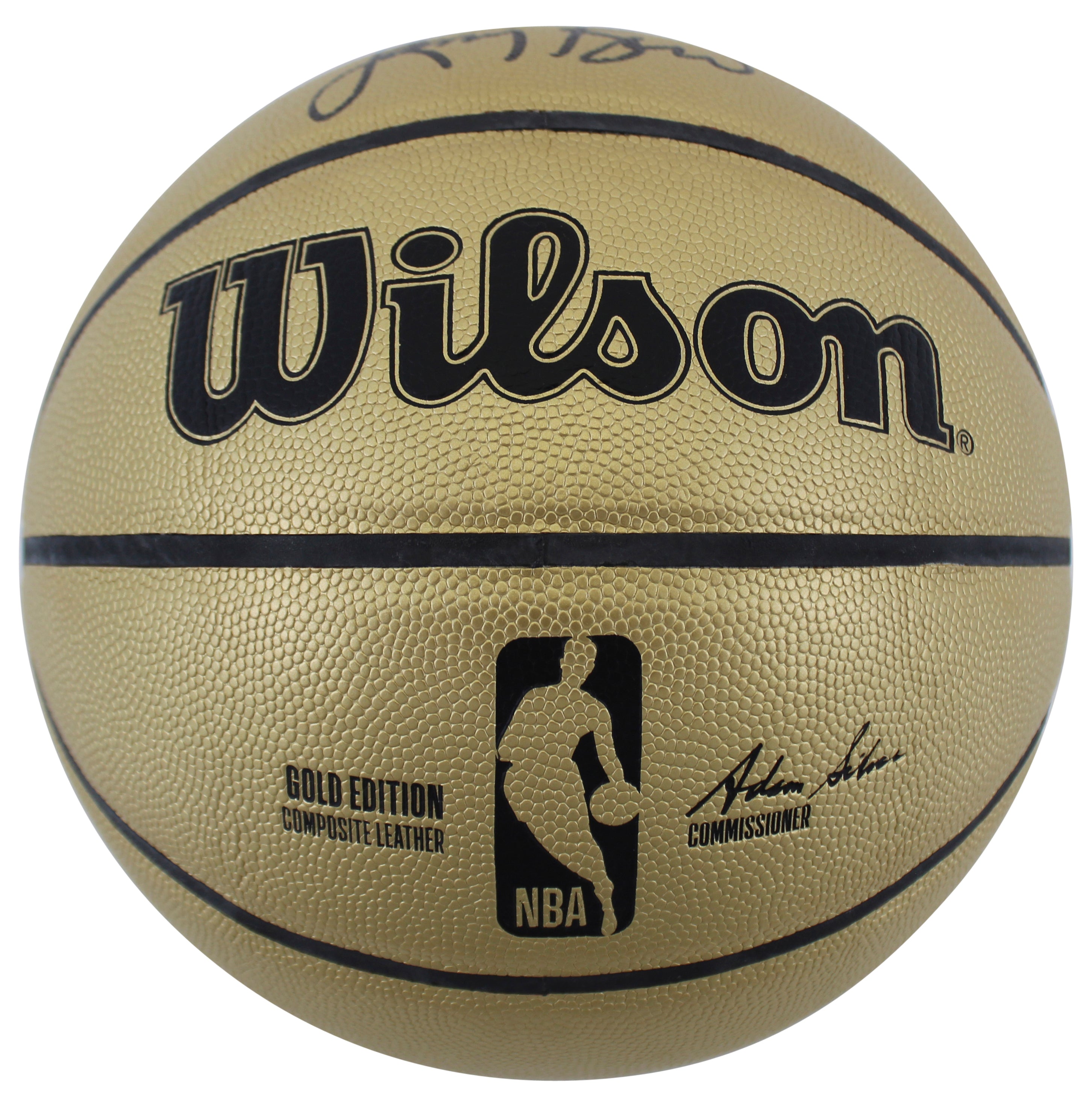 Celtics Larry Bird Auth Signed Wilson Gold Edition Basketball w/ Case BAS Wit