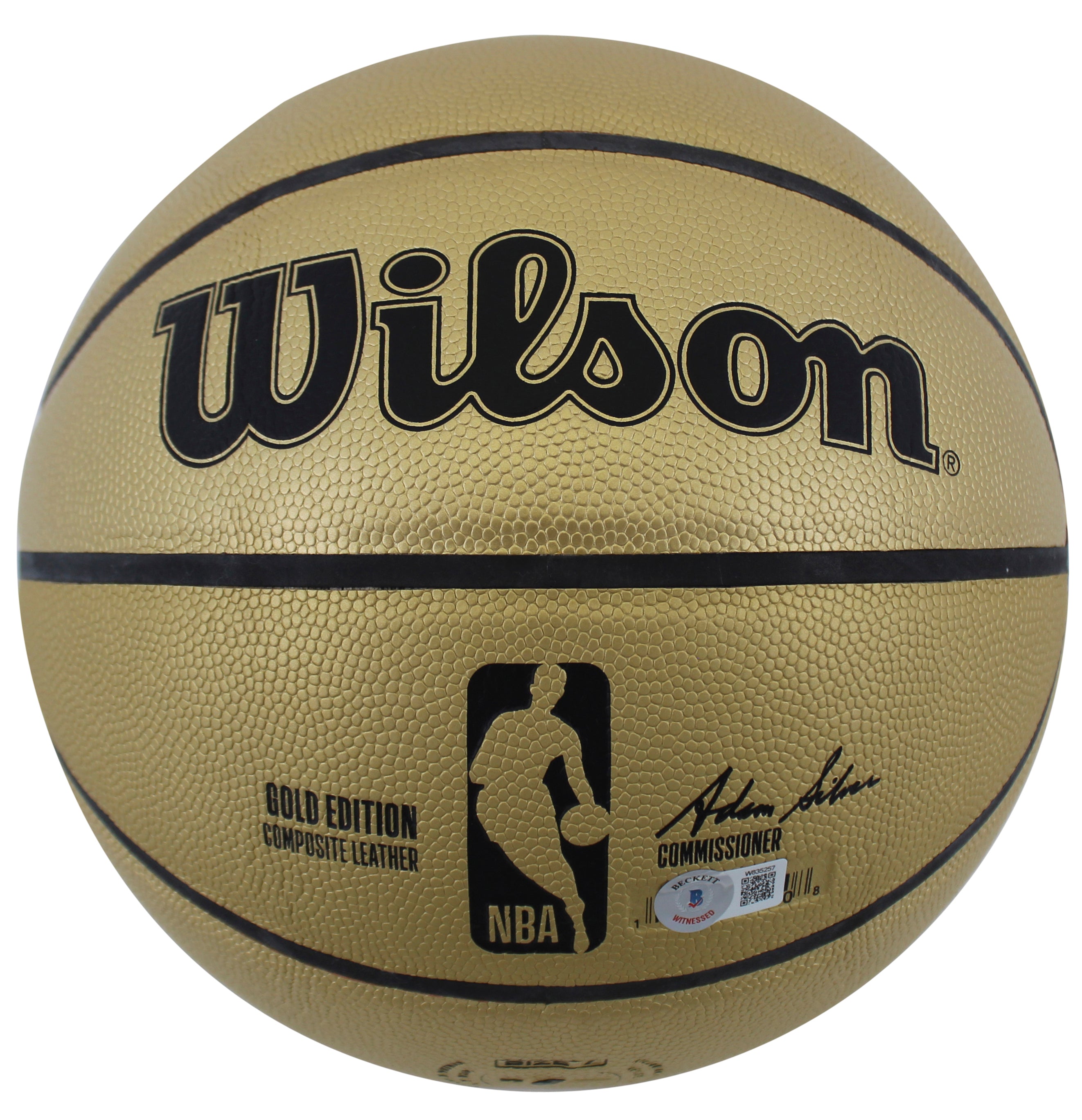 Celtics Larry Bird Auth Signed Wilson Gold Edition Basketball w/ Case BAS Wit