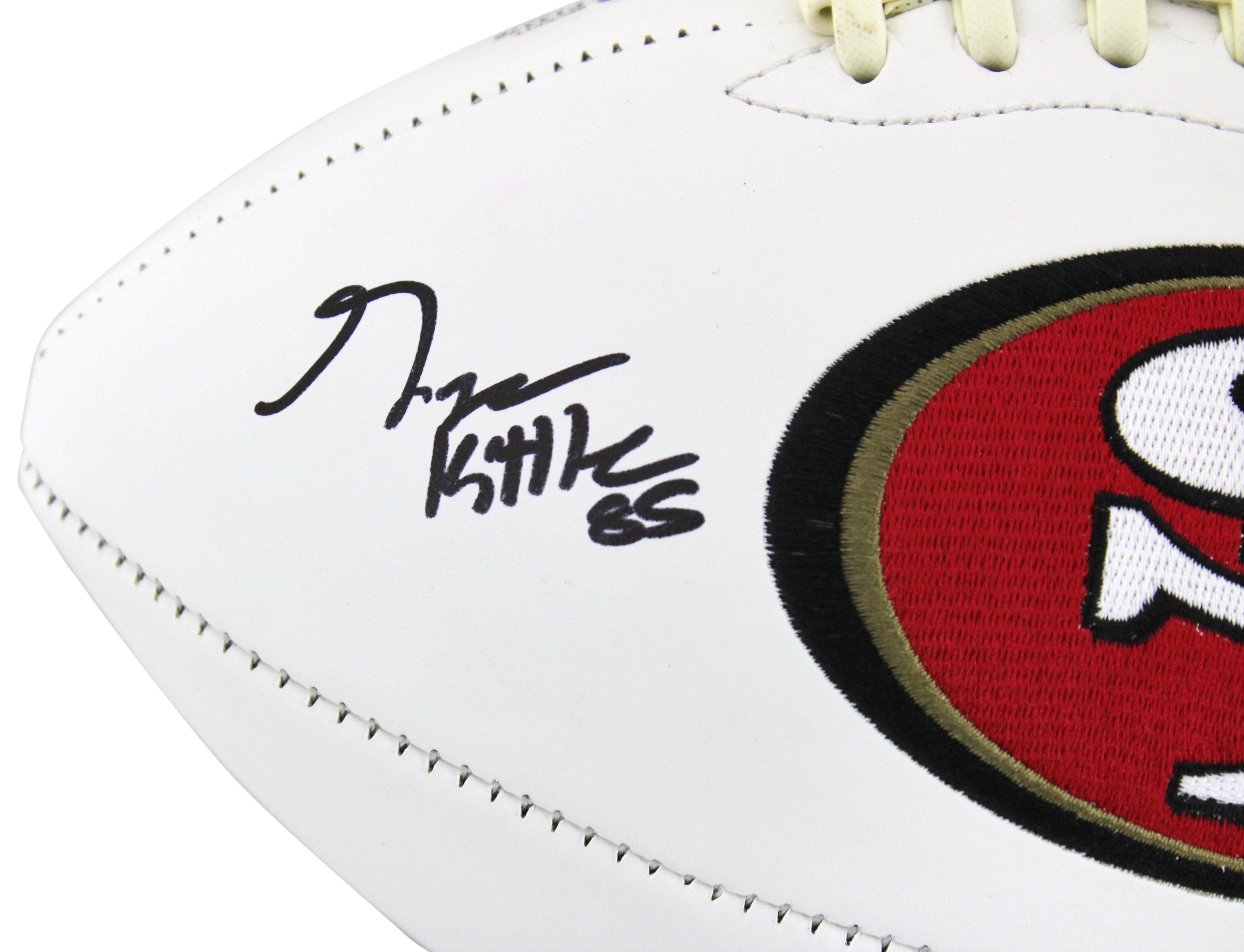 49ers George Kittle Authentic Signed White Panel Logo Football BAS Witnessed