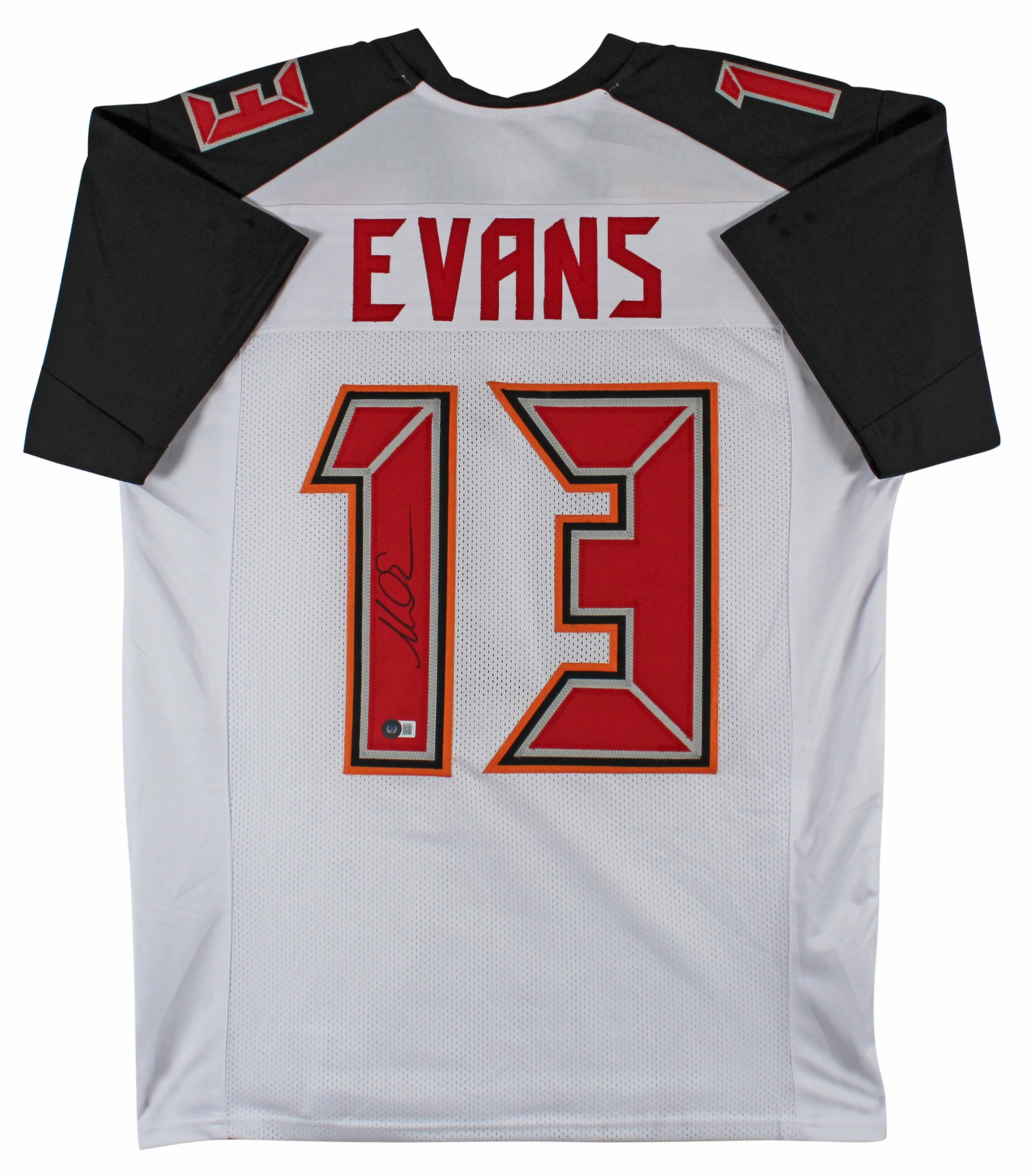 Mike Evans Authentic Signed White Pro Style Jersey w/ Black Sig BAS Witnessed