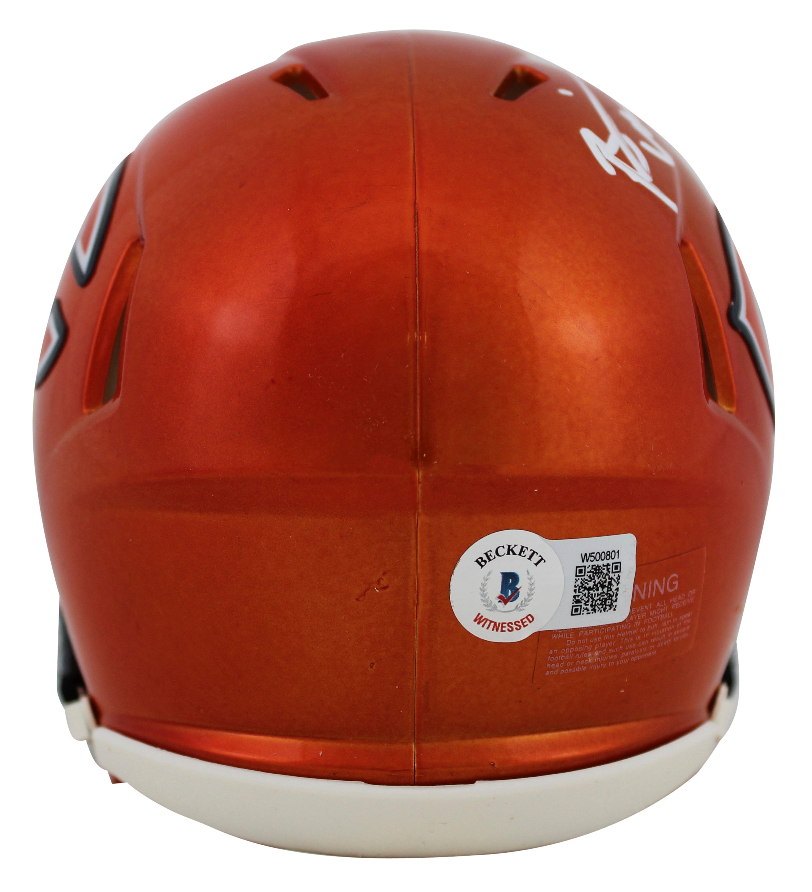 Bears Brian Urlacher "HOF 18" Signed Flash Speed Mini Helmet BAS Witnessed
