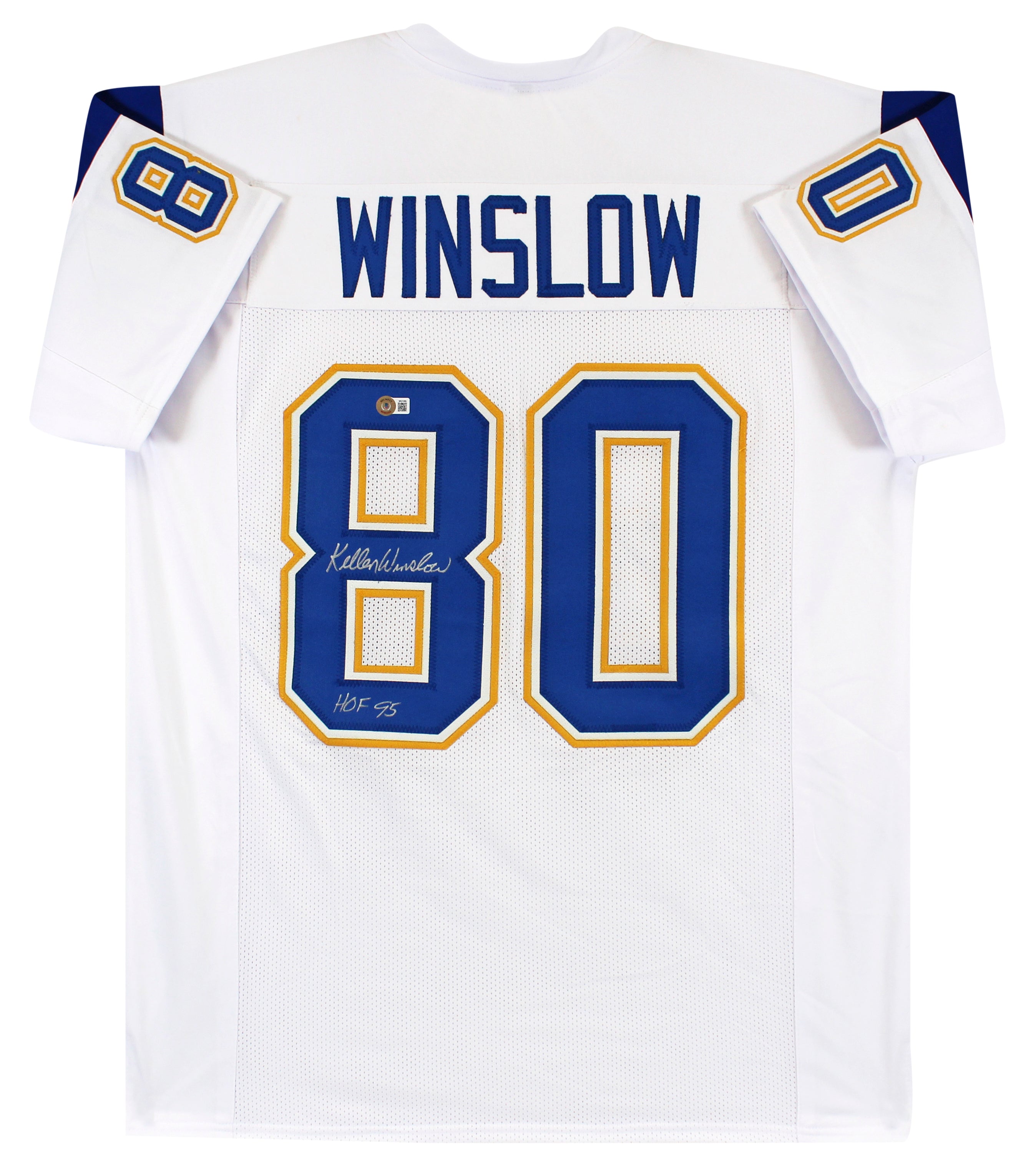 Kellen Winslow "HOF 95" Authentic Signed White TB Pro Style Jersey BAS Witnessed