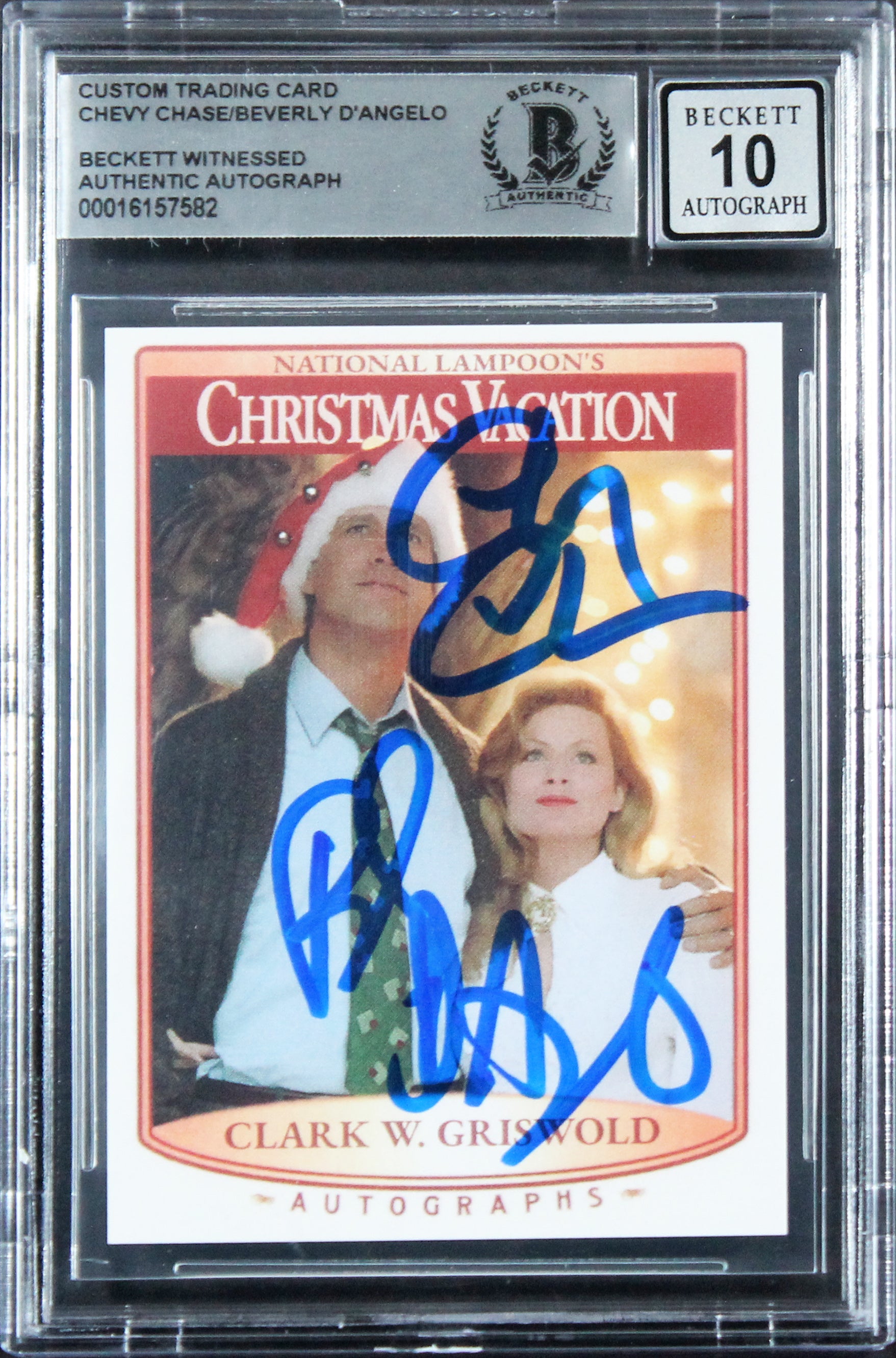 ** HOLIDAY DOORBUSTER ** Chase & D'Angelo Christmas Vacation Signed Trading Card Auto 10 BAS Slab 2