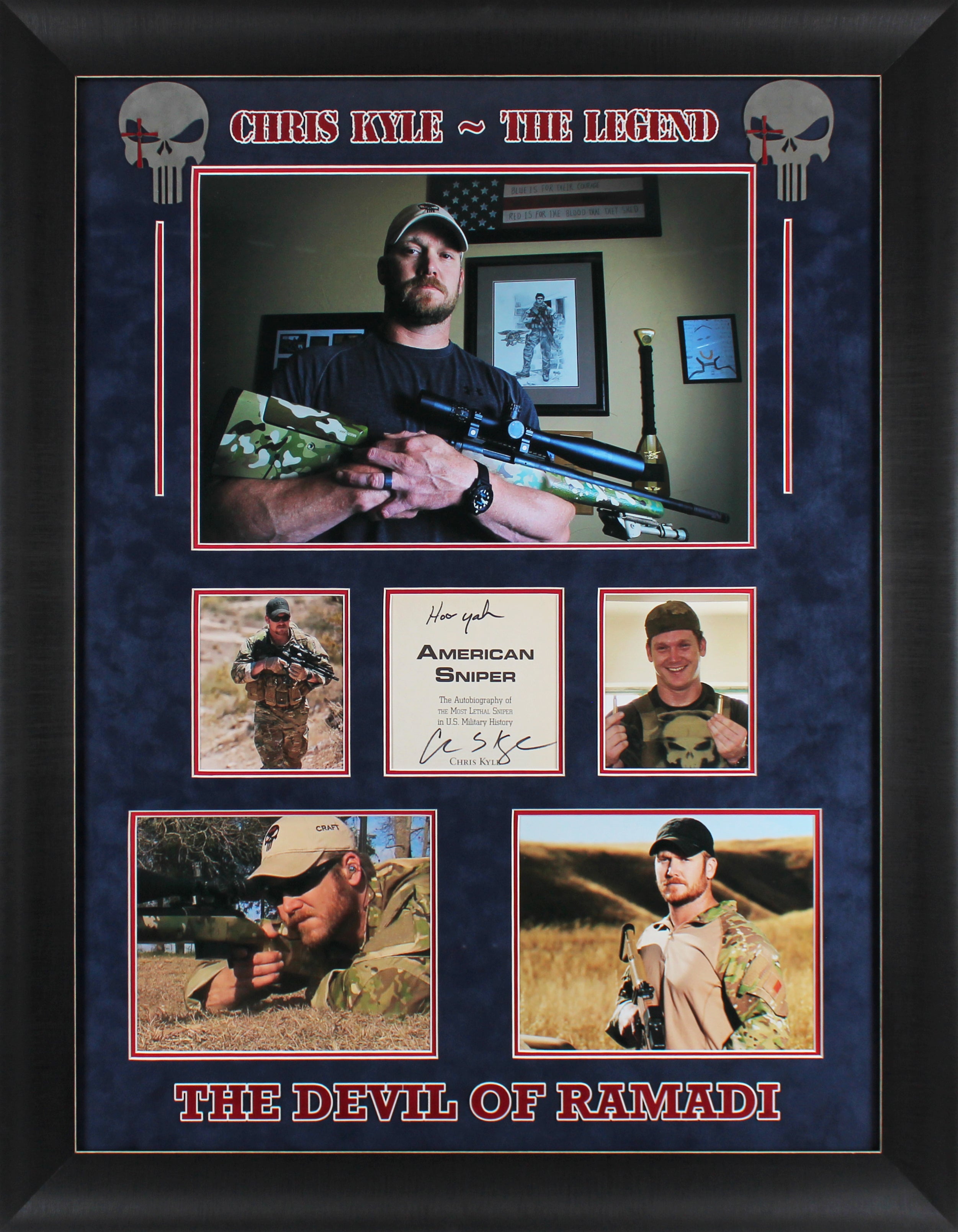 Chris Kyle "Hoo Yah" Authentic Signed & Framed 6x6.5 Cut Signature BAS #AB77932